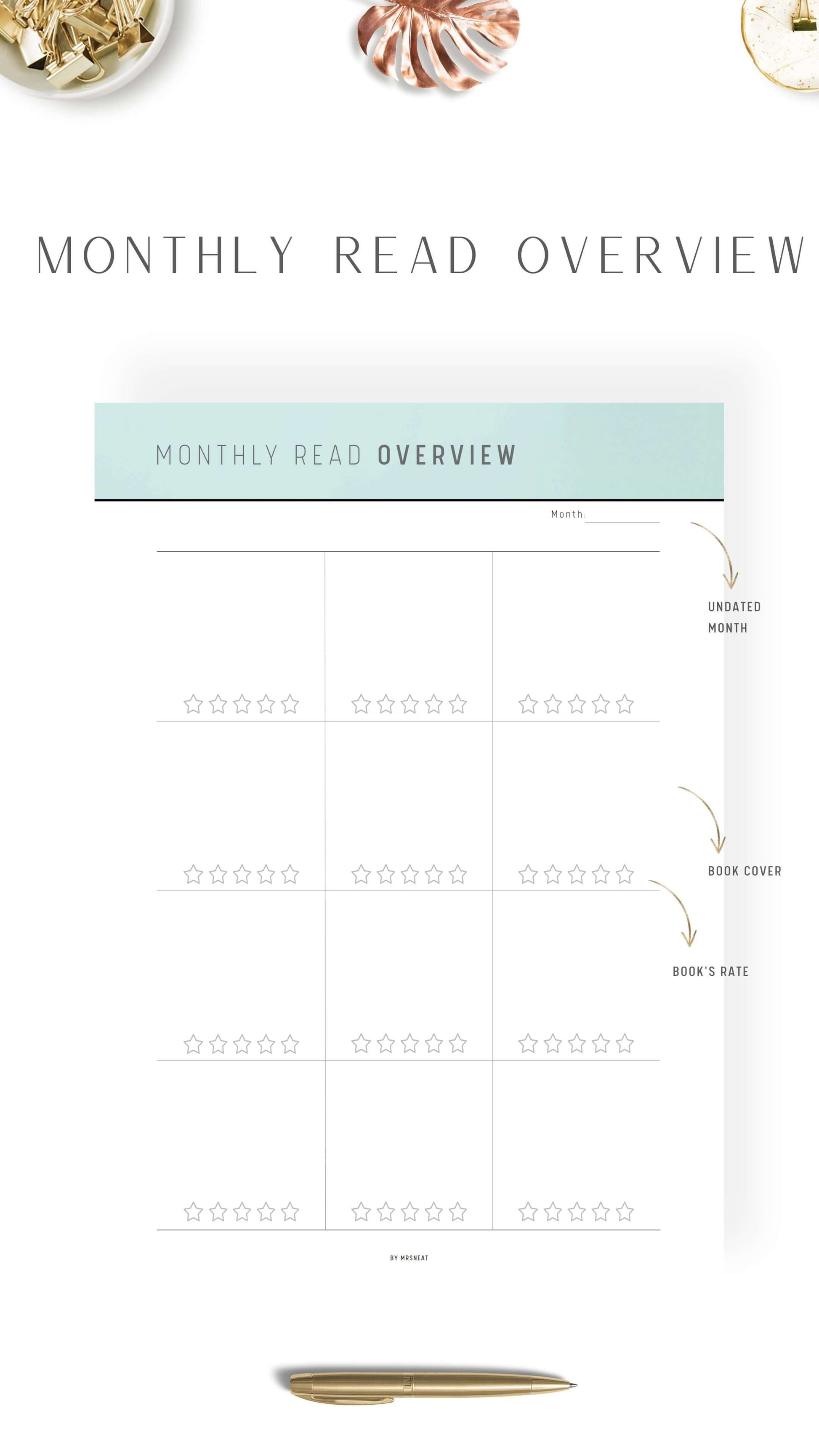 Green Monthly Reading Overview Template