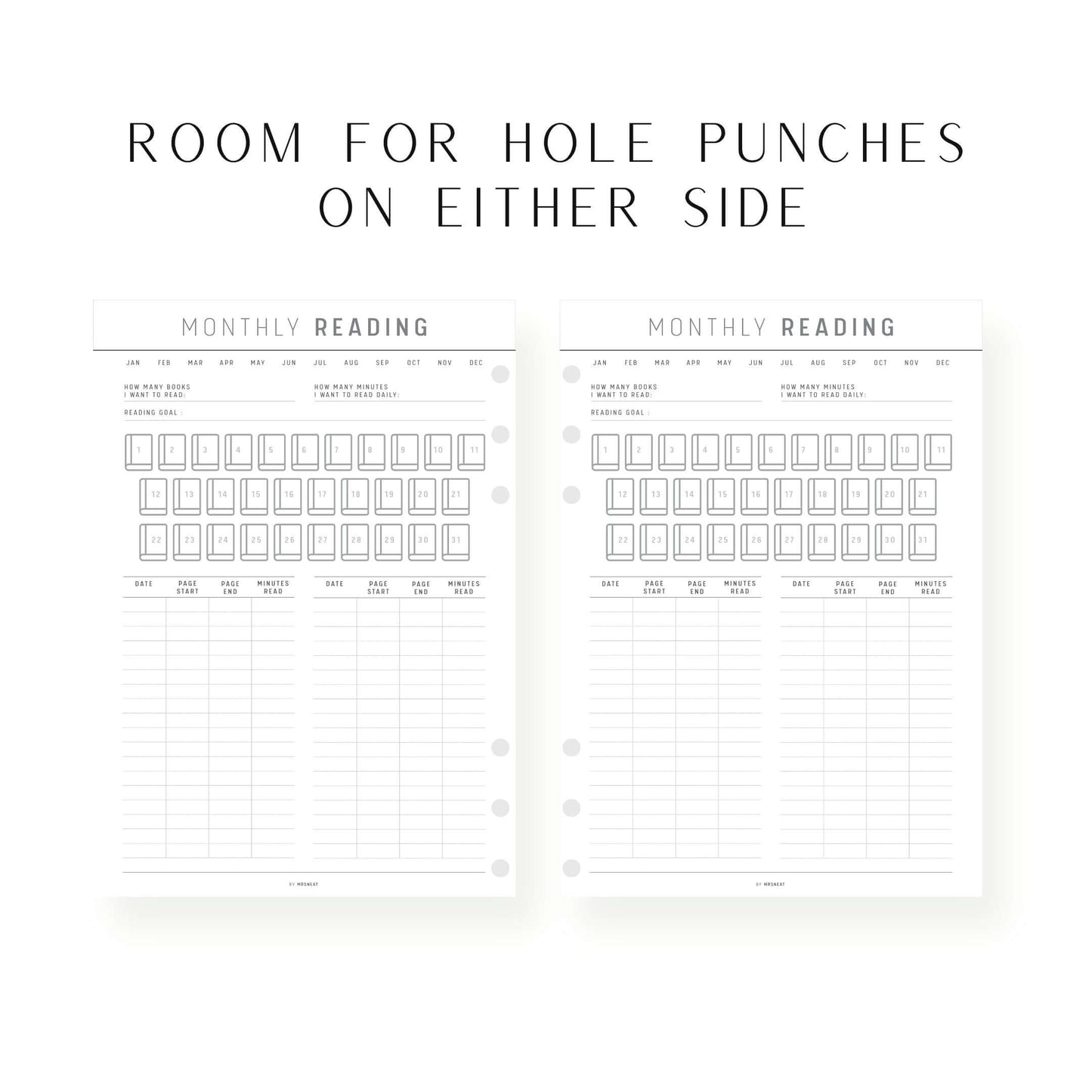 Monthly Reading Tracker Template Printable