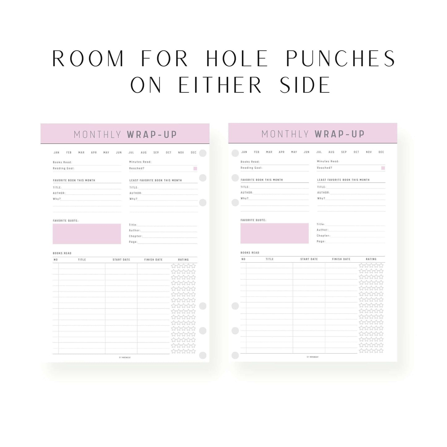 Monthly Reading Wrap Up Template Printable