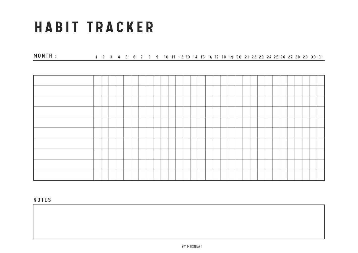 Fillable Habit Tracker Printable, Habit Tracker Journal, Daily Weekly Monthly Habit Tracker, PDF, A4, A5, Letter, Half Letter