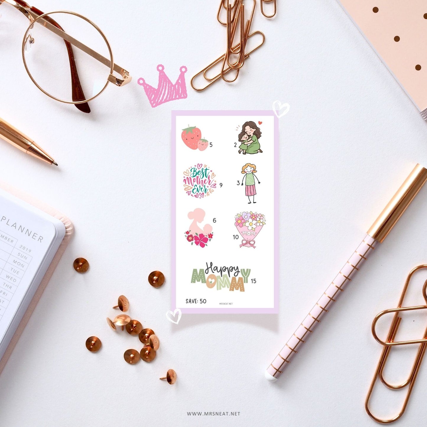 Mother Day Fund Savings Challenge PRINTABLE, A6, 4 Challenges, 4 versions