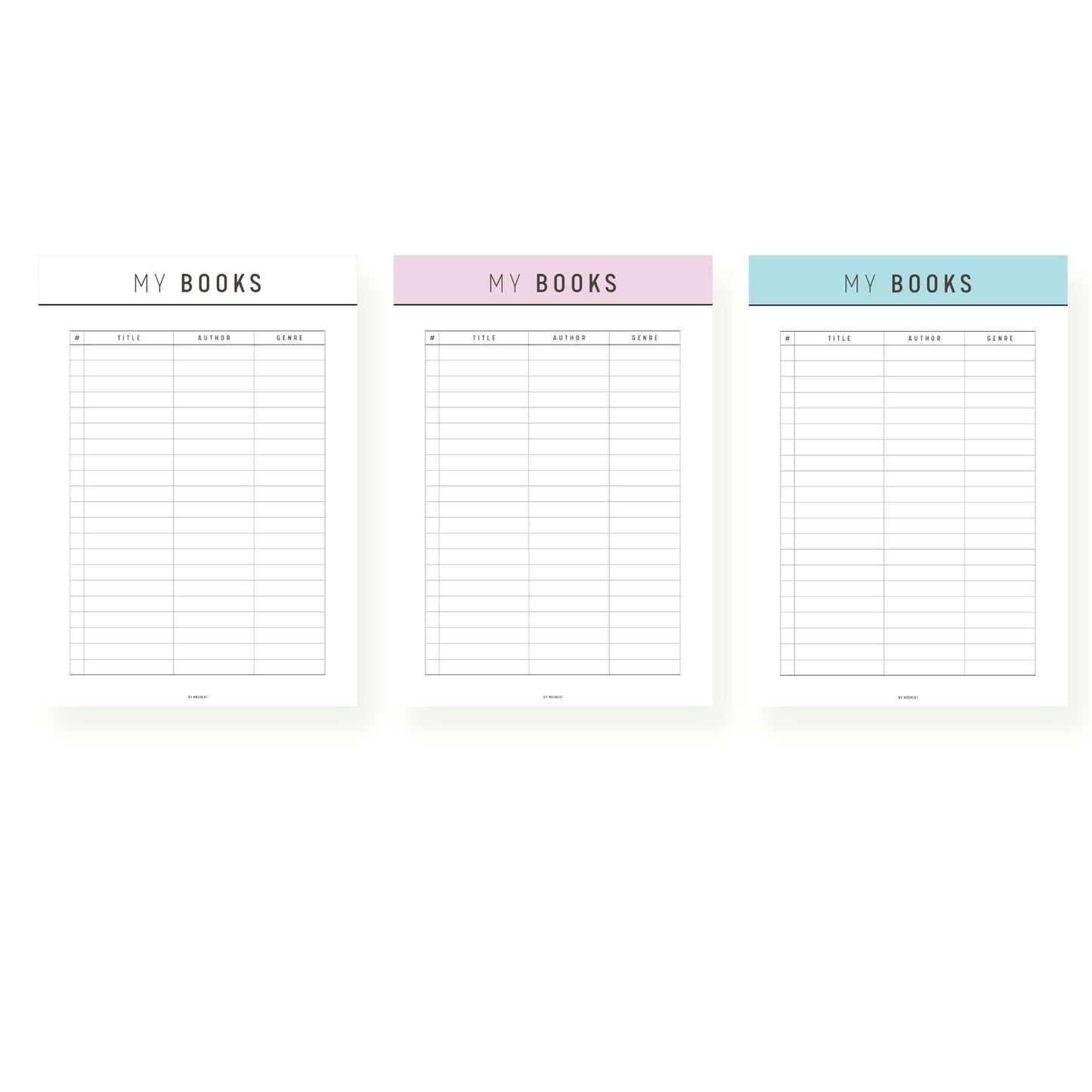 Neutral, Lilac & Blue Books List Template Printable