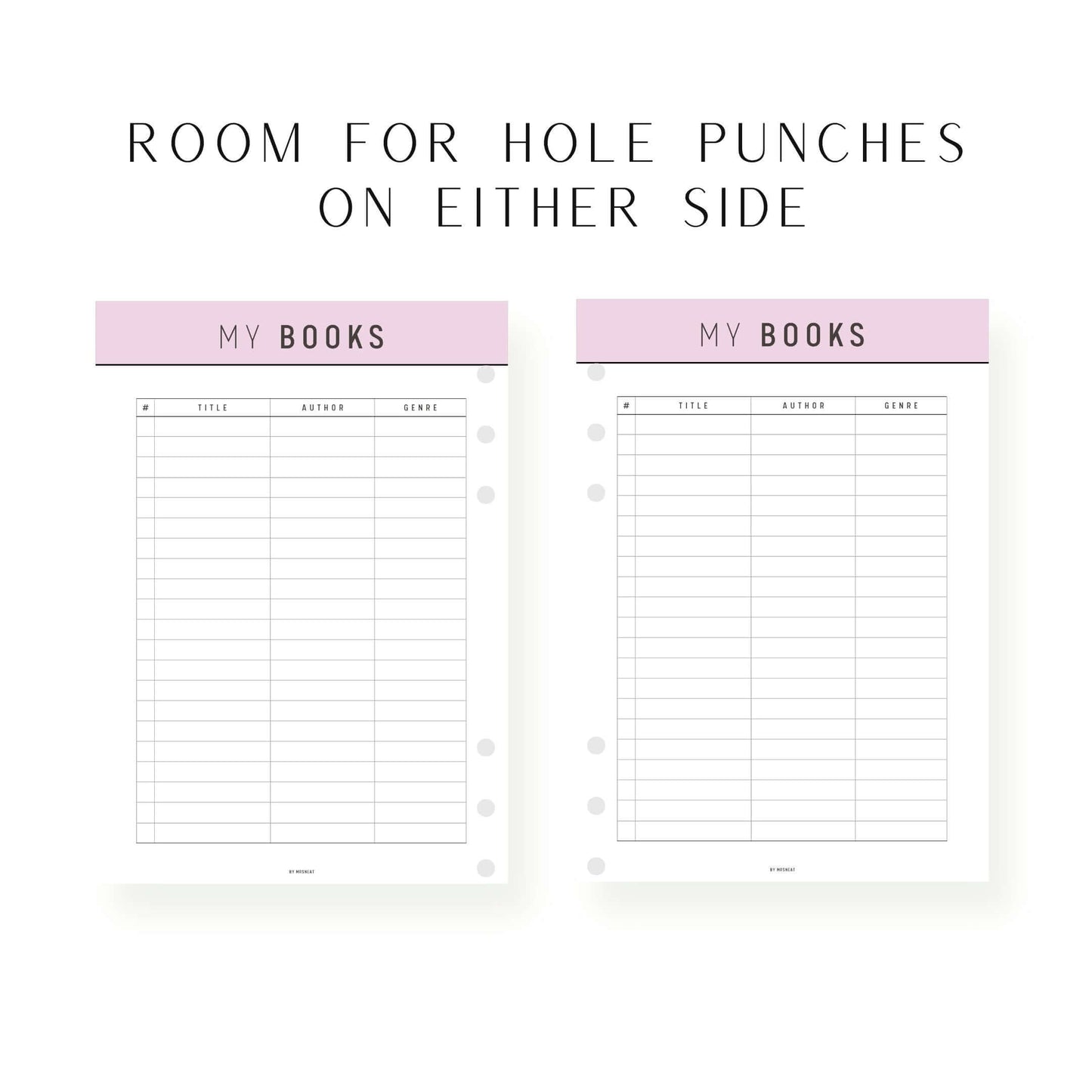 Lilac Books List Template Printable