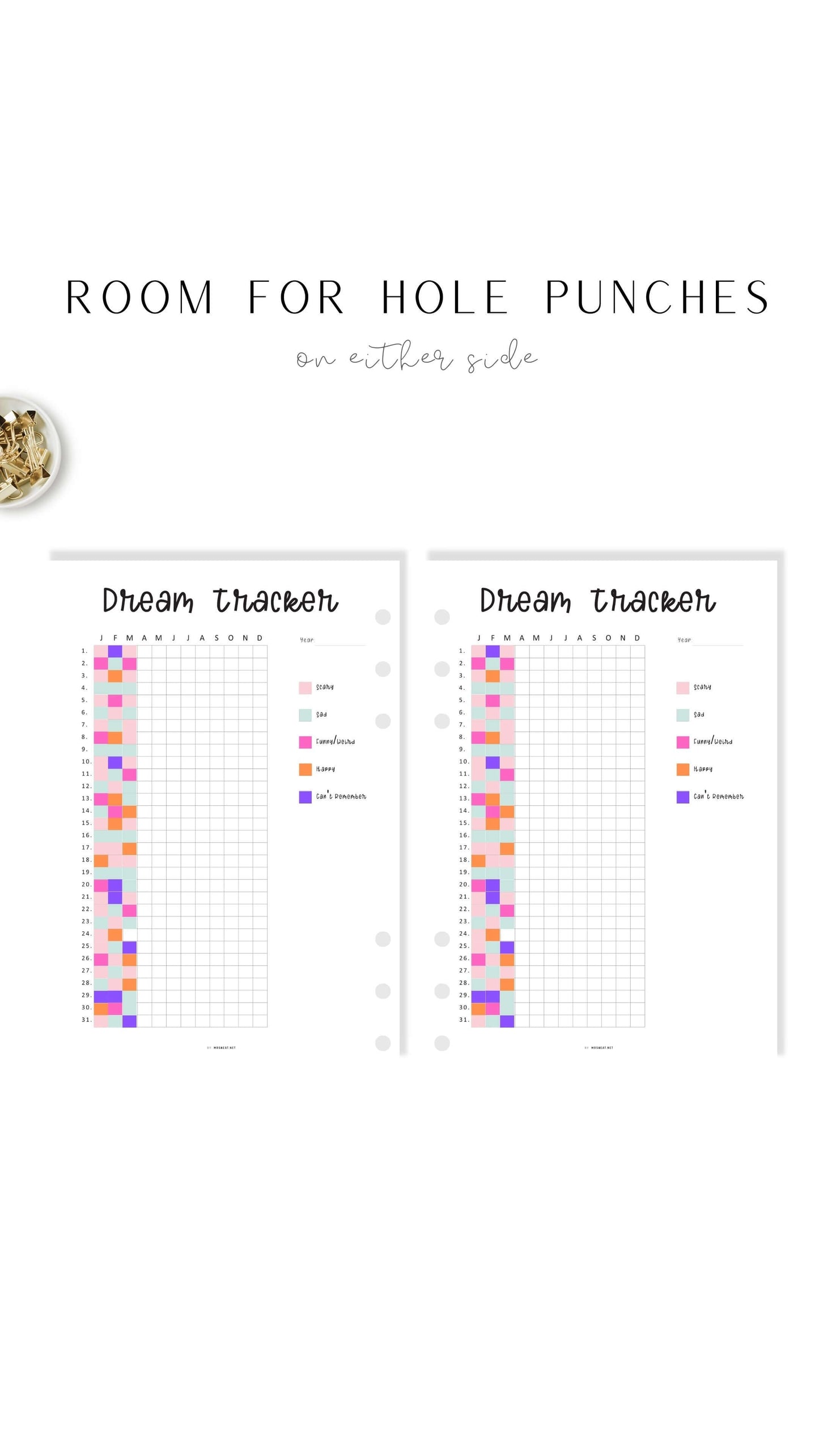 One Year Dream Tracker Printable PDF