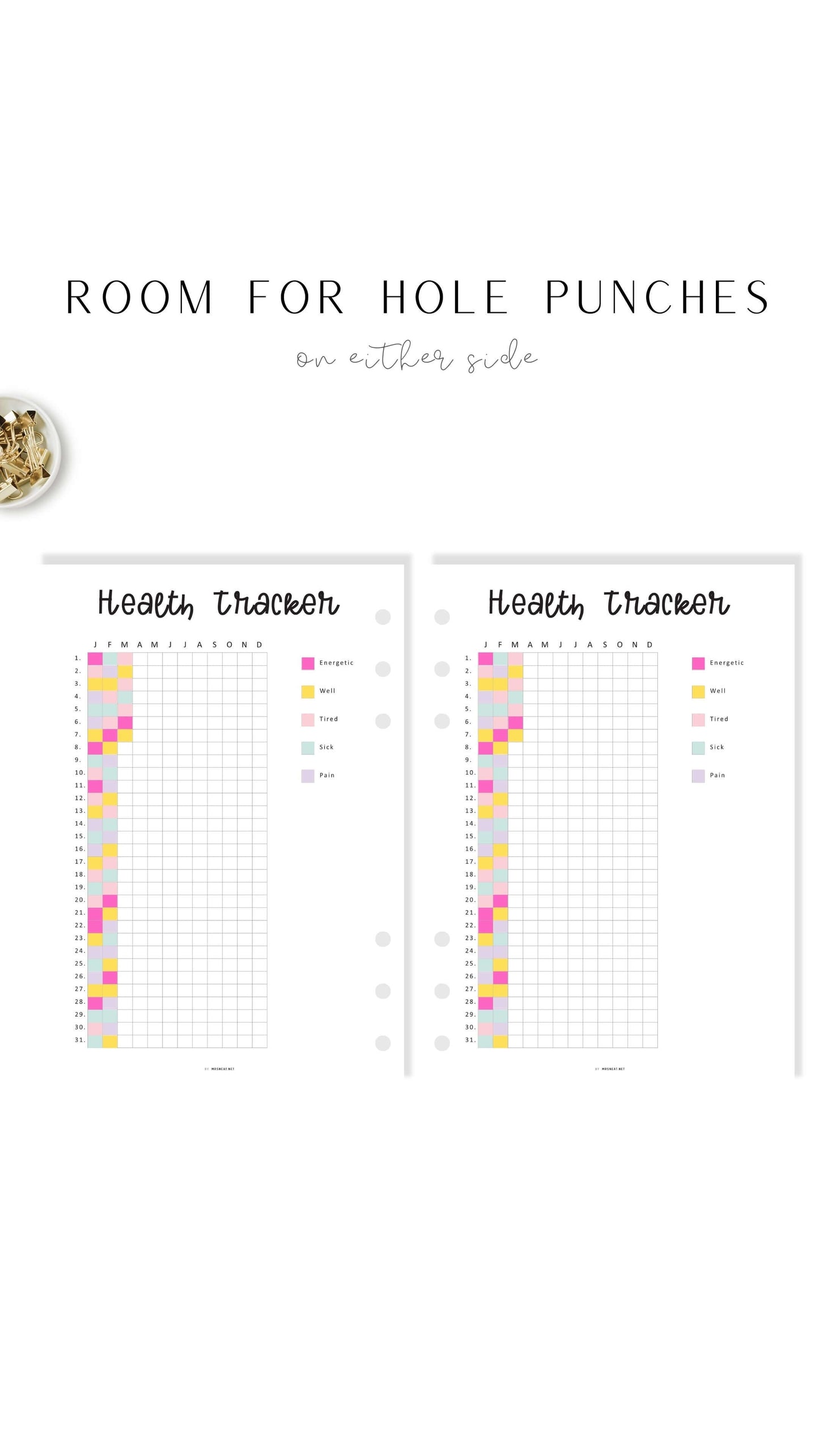 One Year Health Tracker Printable