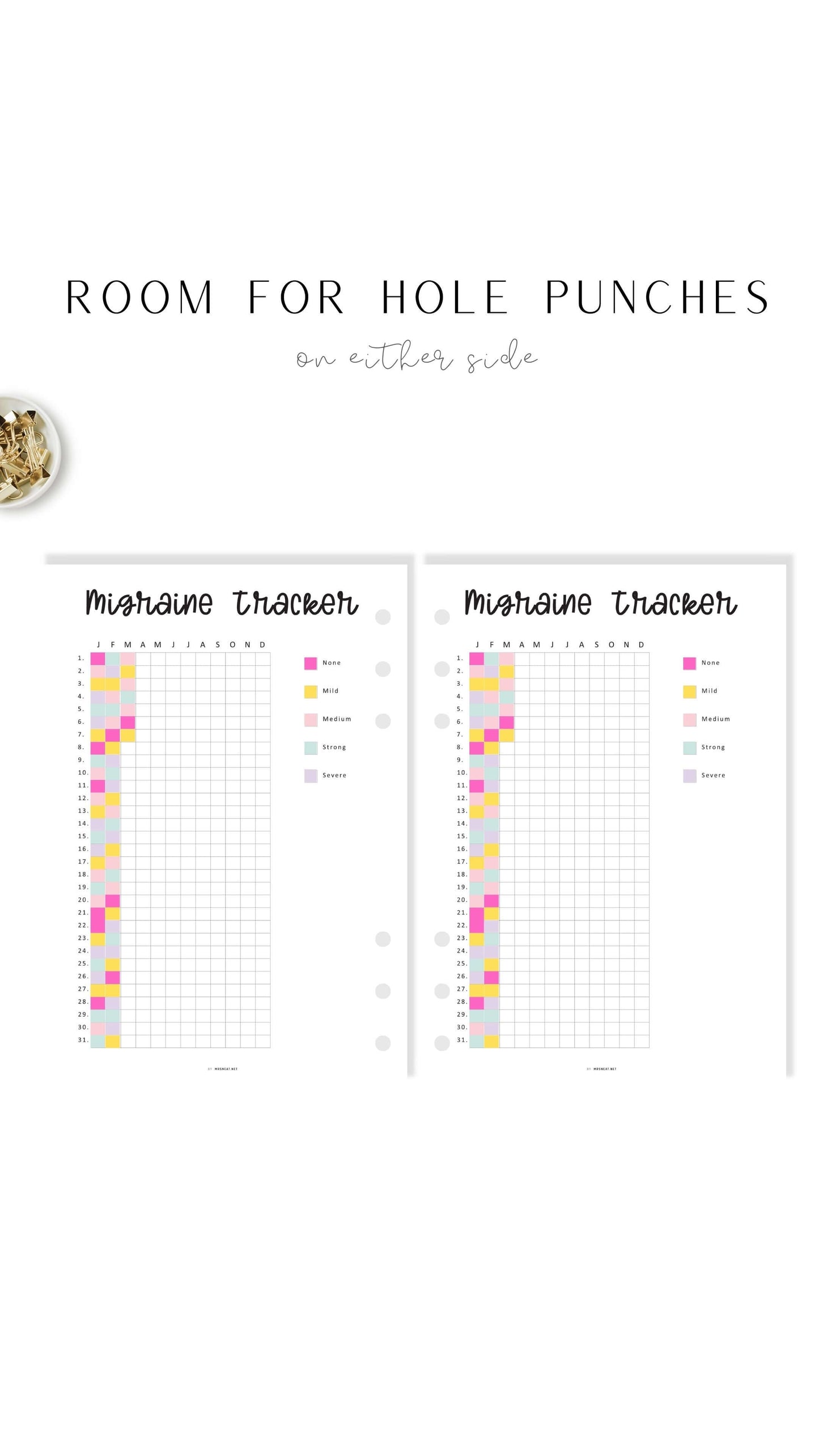 One Year Migraine Tracker Printable