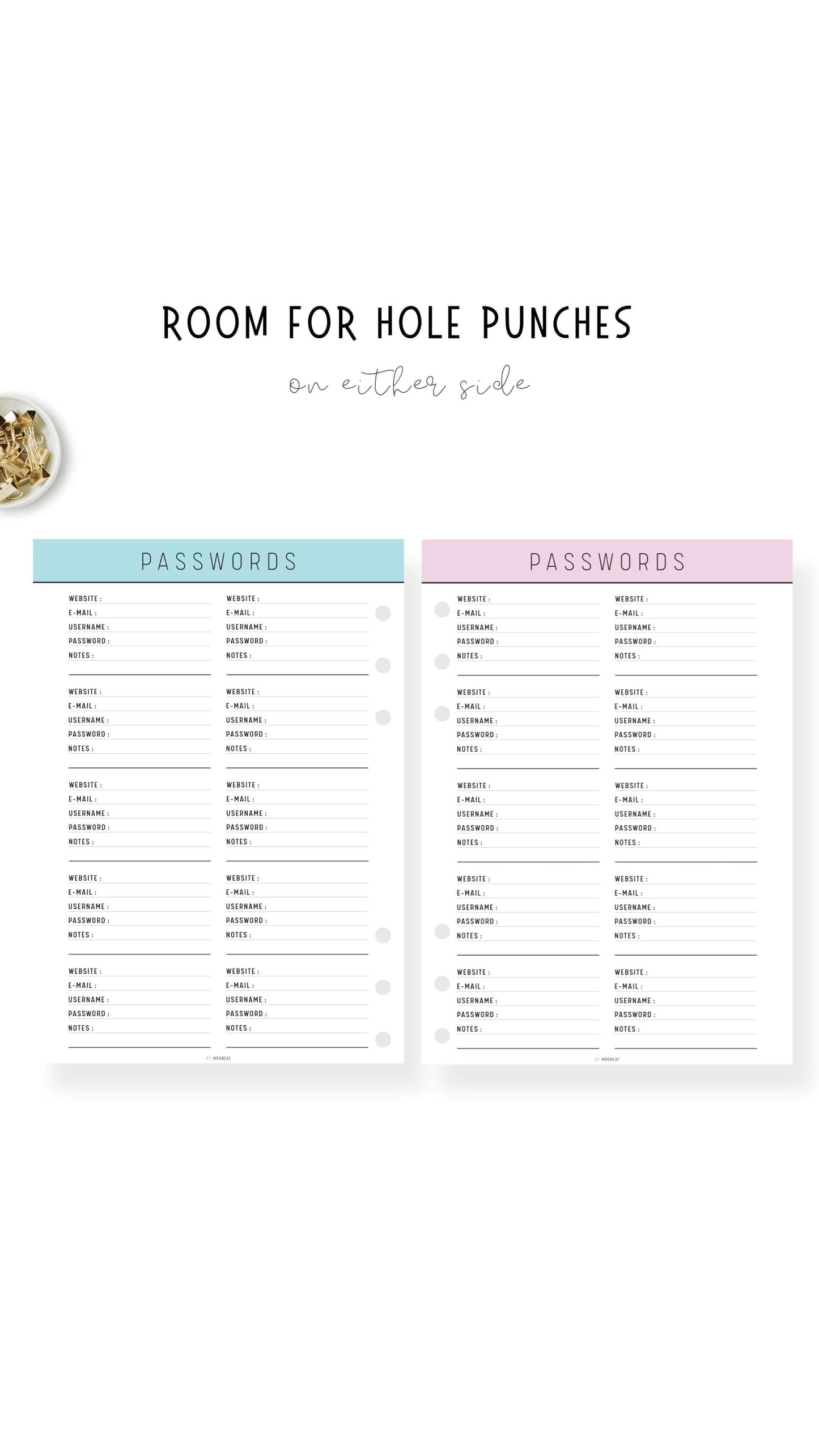 How to use Password Tracker Template Printable