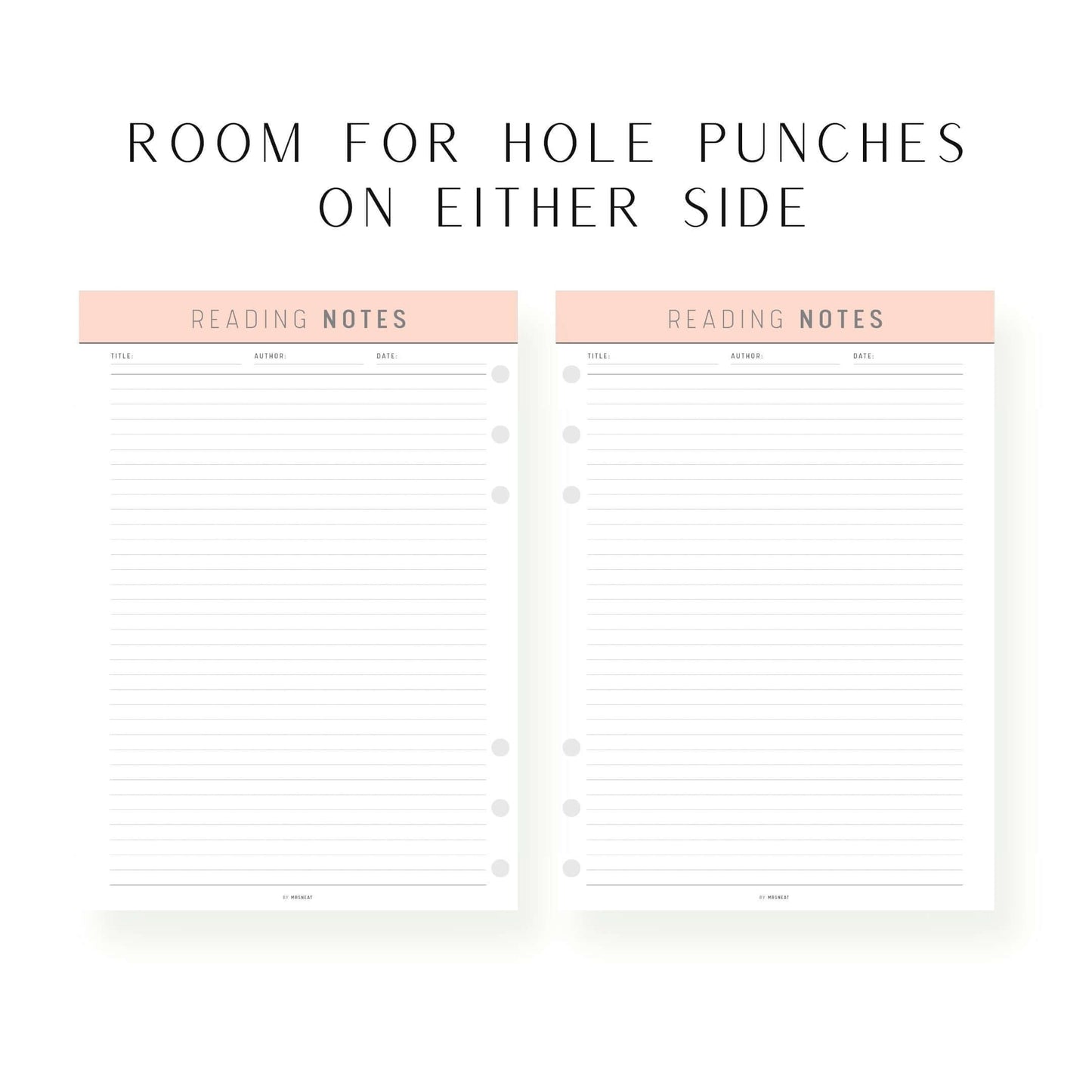 Reading Notes Template Printable