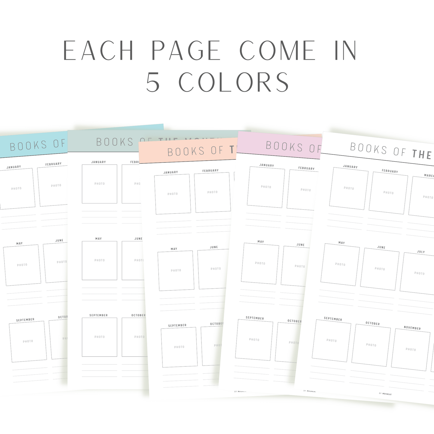 Book of the month Template and Reading Tracker Template Printable