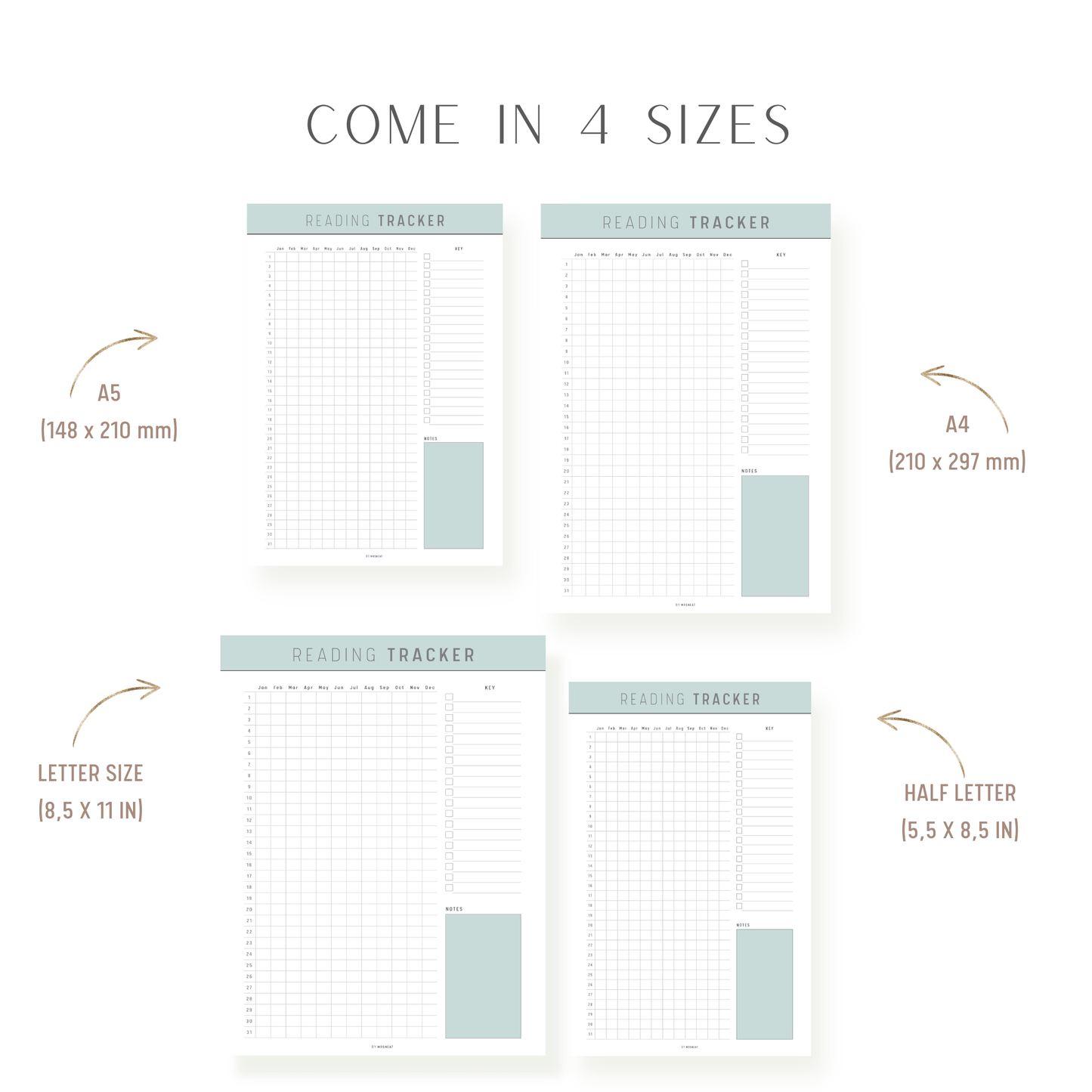 Book of the month Template and Reading Tracker Template Printable