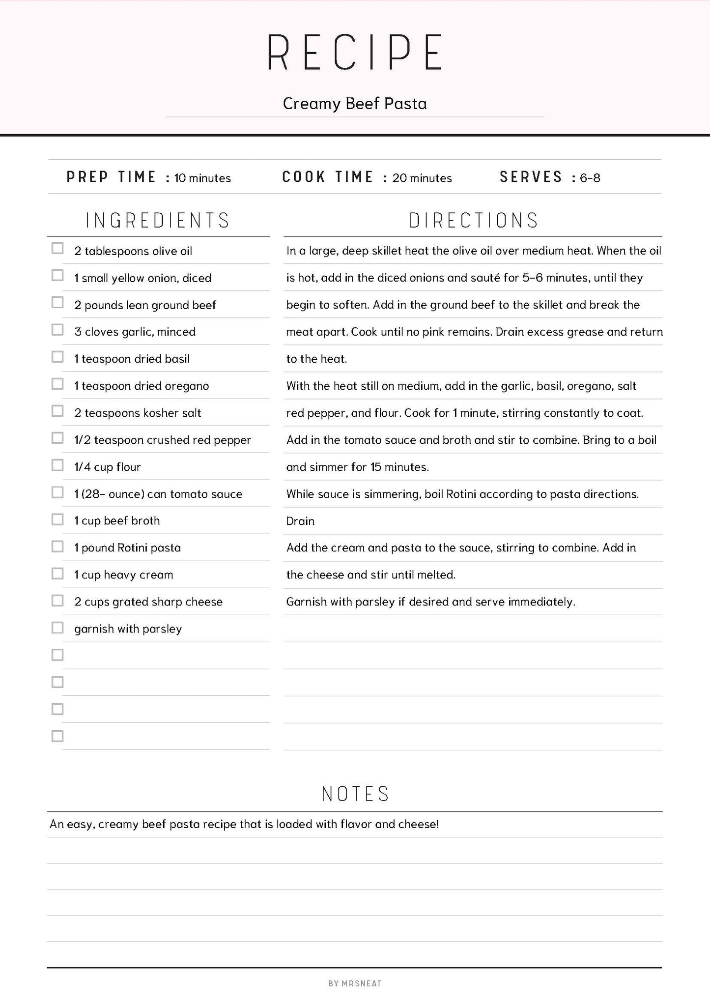 Recipe Page Fillable, Recipe Journal, Cooking Journal, Cook Book, Recipe Logbook, Recipe Card Template, Personalized Recipe, PDF, 8 Colors