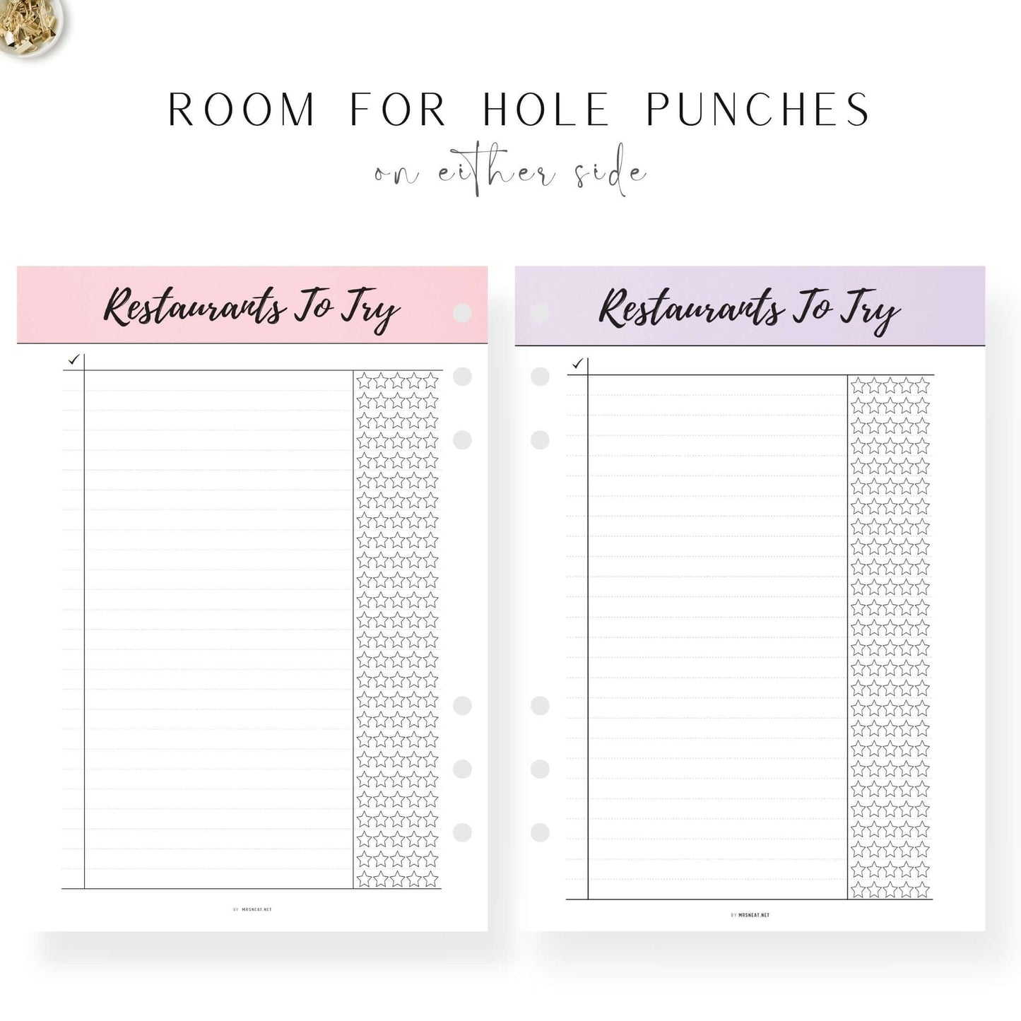 Pink and Purple Best Restaurants To Try List Template Printable