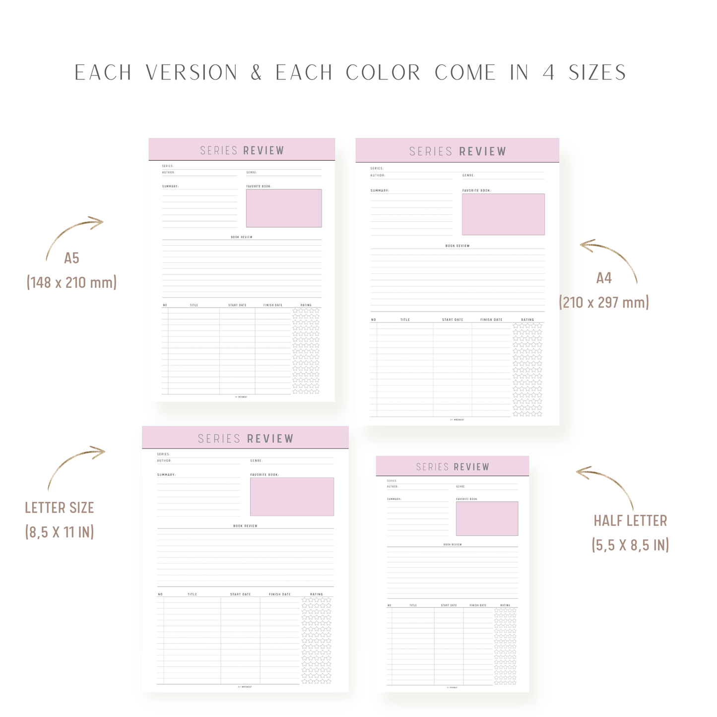 colorful Book Series Review Template PDF