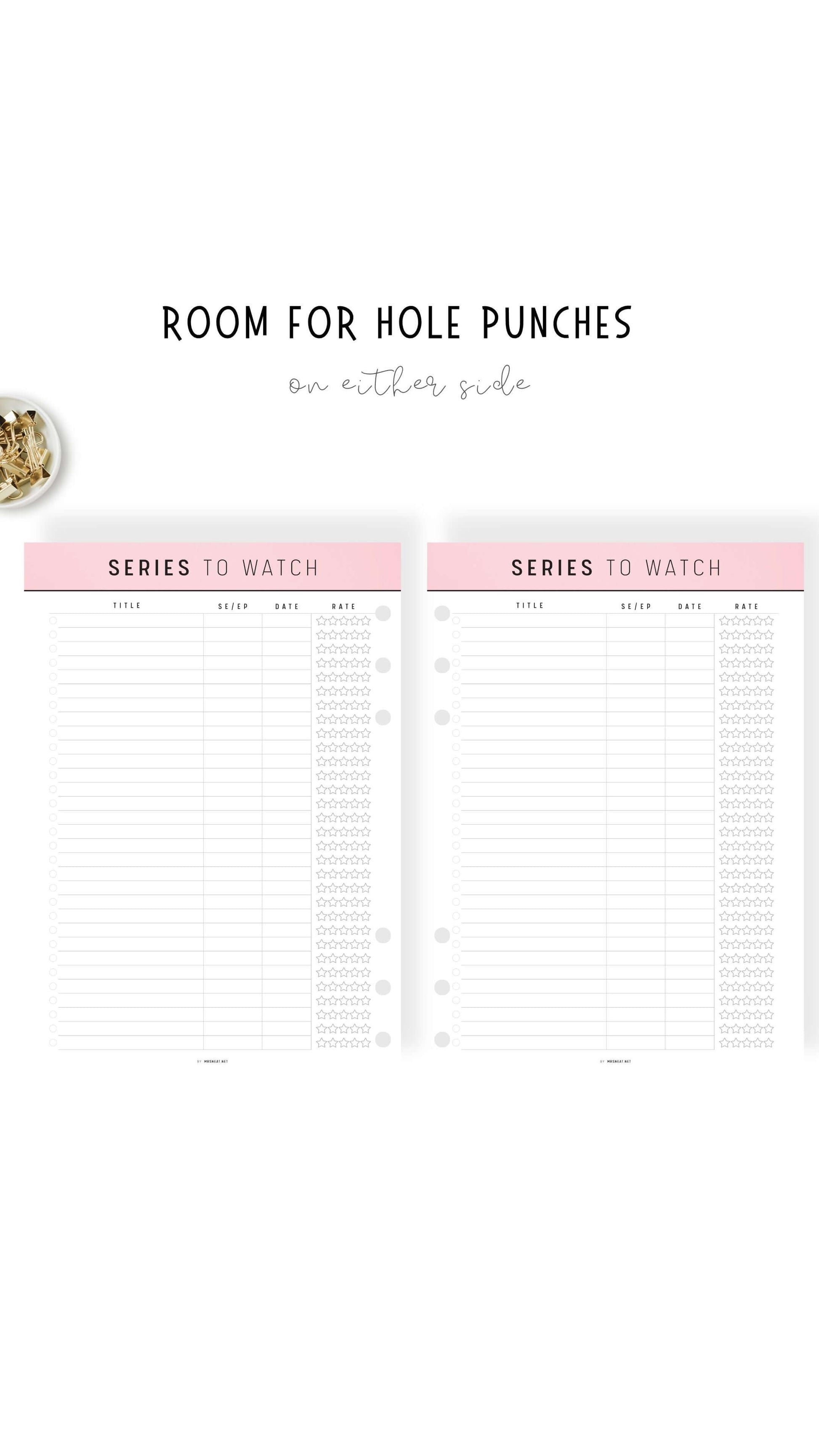 Series To Watch template Printable