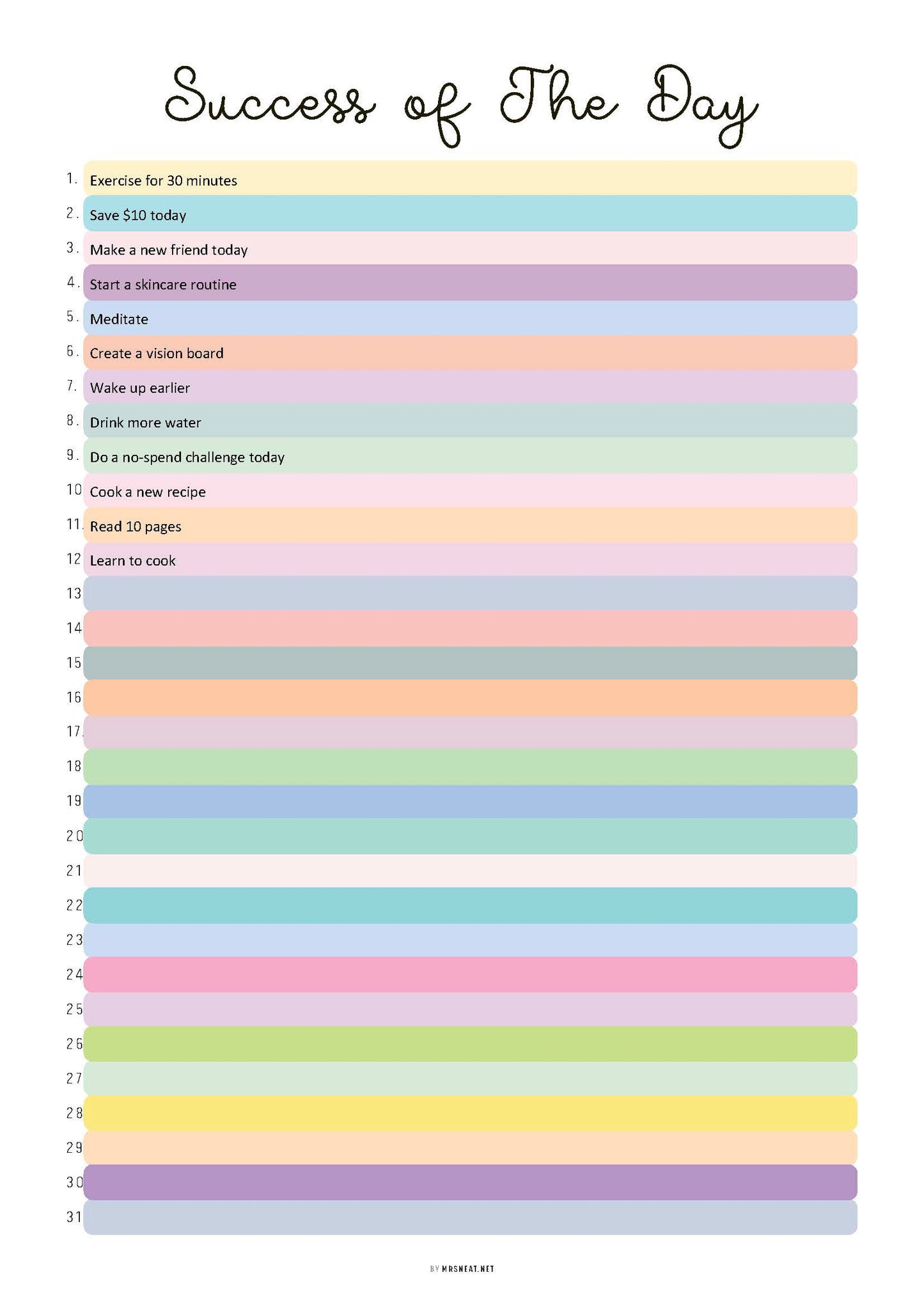 Success of the Day, PRINTABLE Journal Page, Highlight of the Day, Highlight Tracker, Gratitude Journal, Planner Page, Daily Success, PDF Fillable, Digital Planner, Printable Planner, A4, A5, Letter, Half Letter, 2 color options