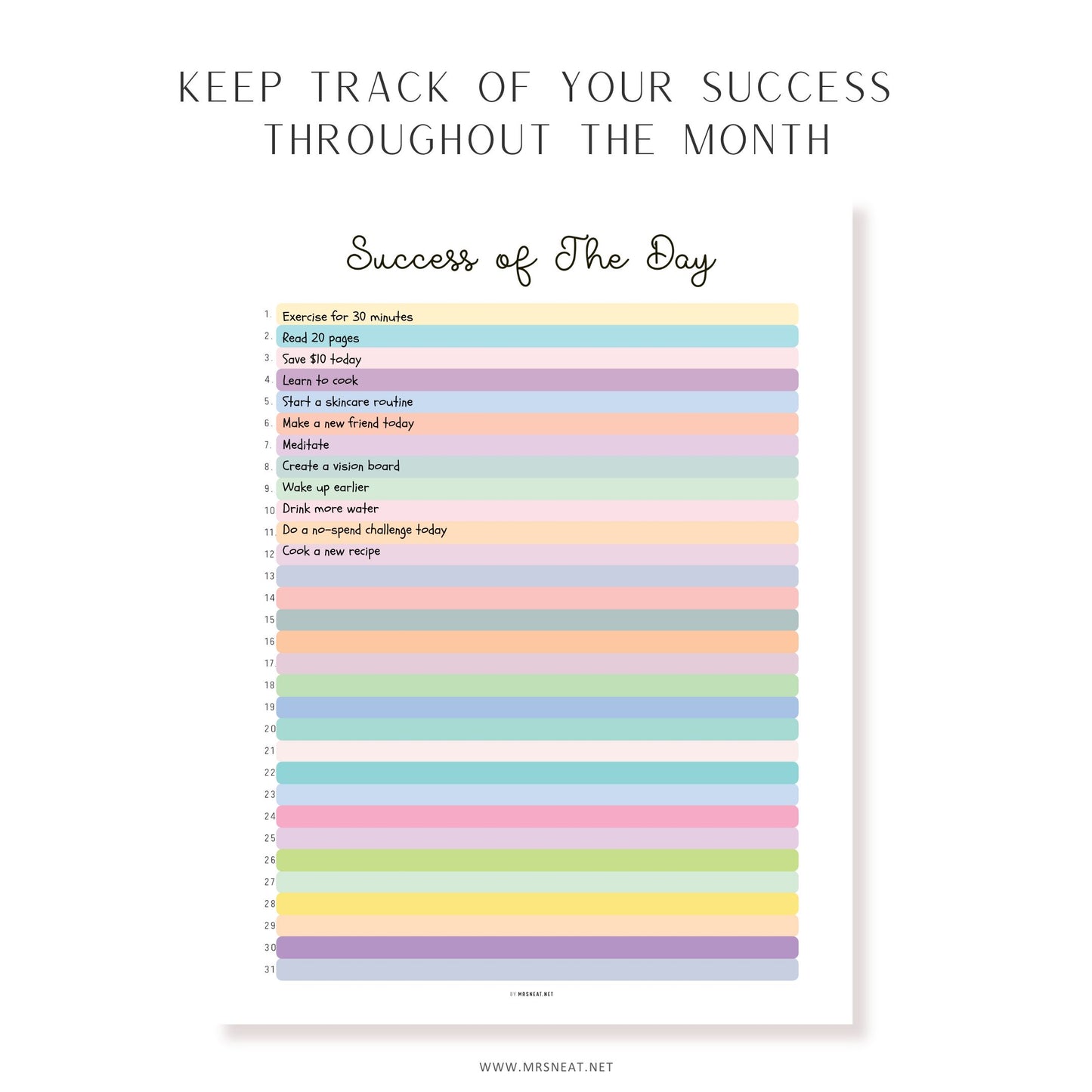 Success of the Day, PRINTABLE Journal Page, Highlight of the Day, Highlight Tracker, Gratitude Journal, Planner Page, Daily Success, PDF Fillable, Digital Planner, Printable Planner, A4, A5, Letter, Half Letter, 2 color options