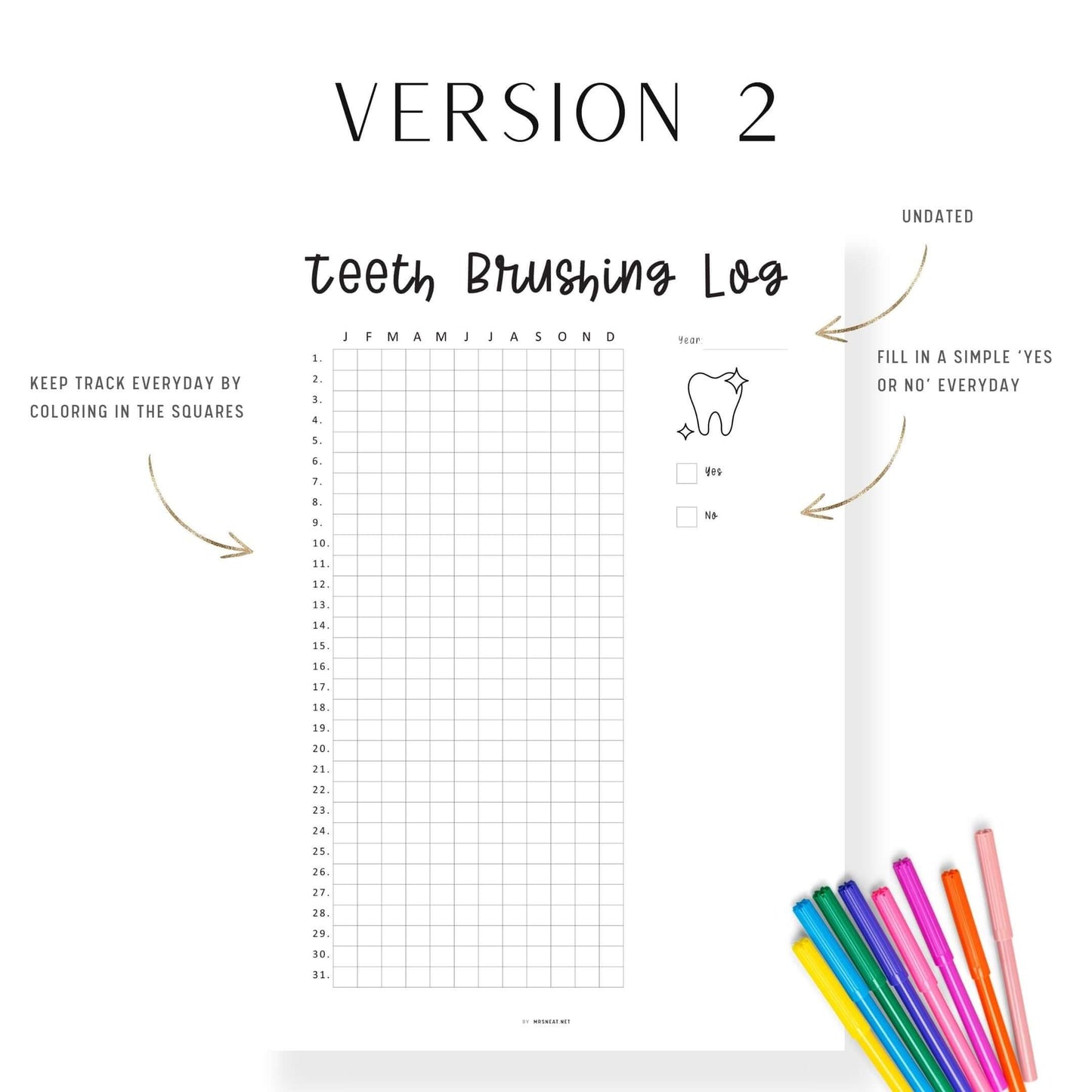 Teeth Brushing Tracker Printable