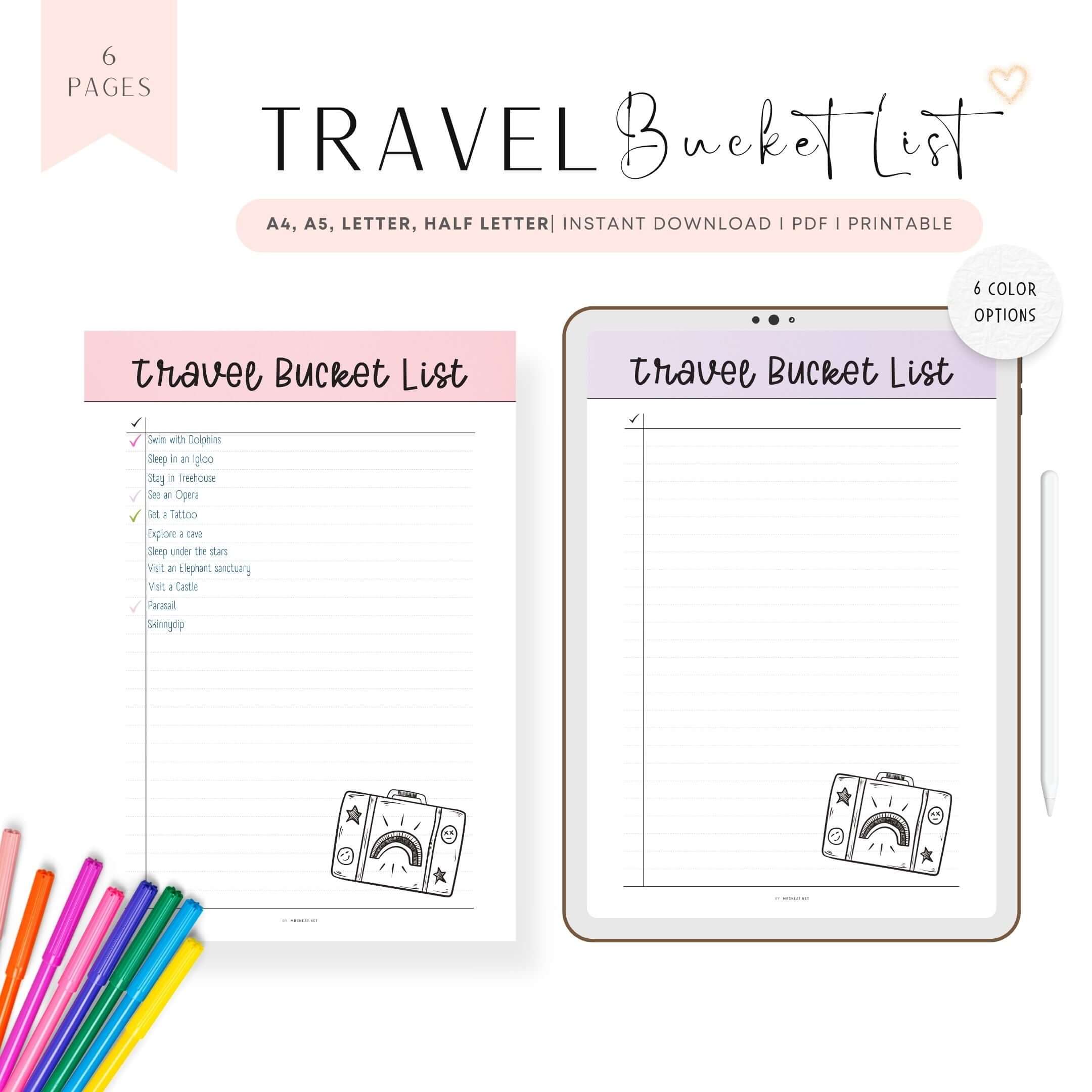 Bucket List Free Printable Bucket List Free Printable