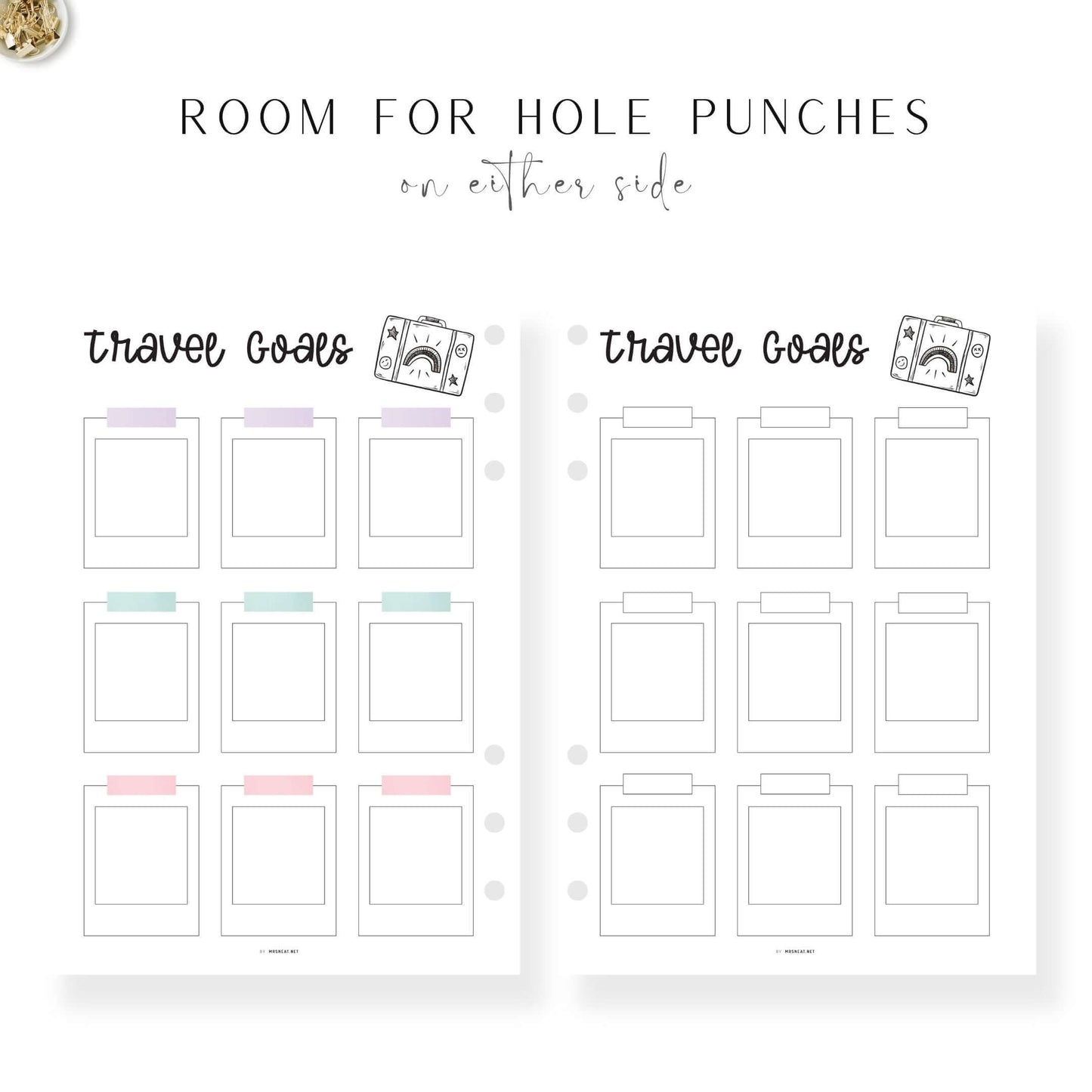 Travel Goals Planner Template Printable
