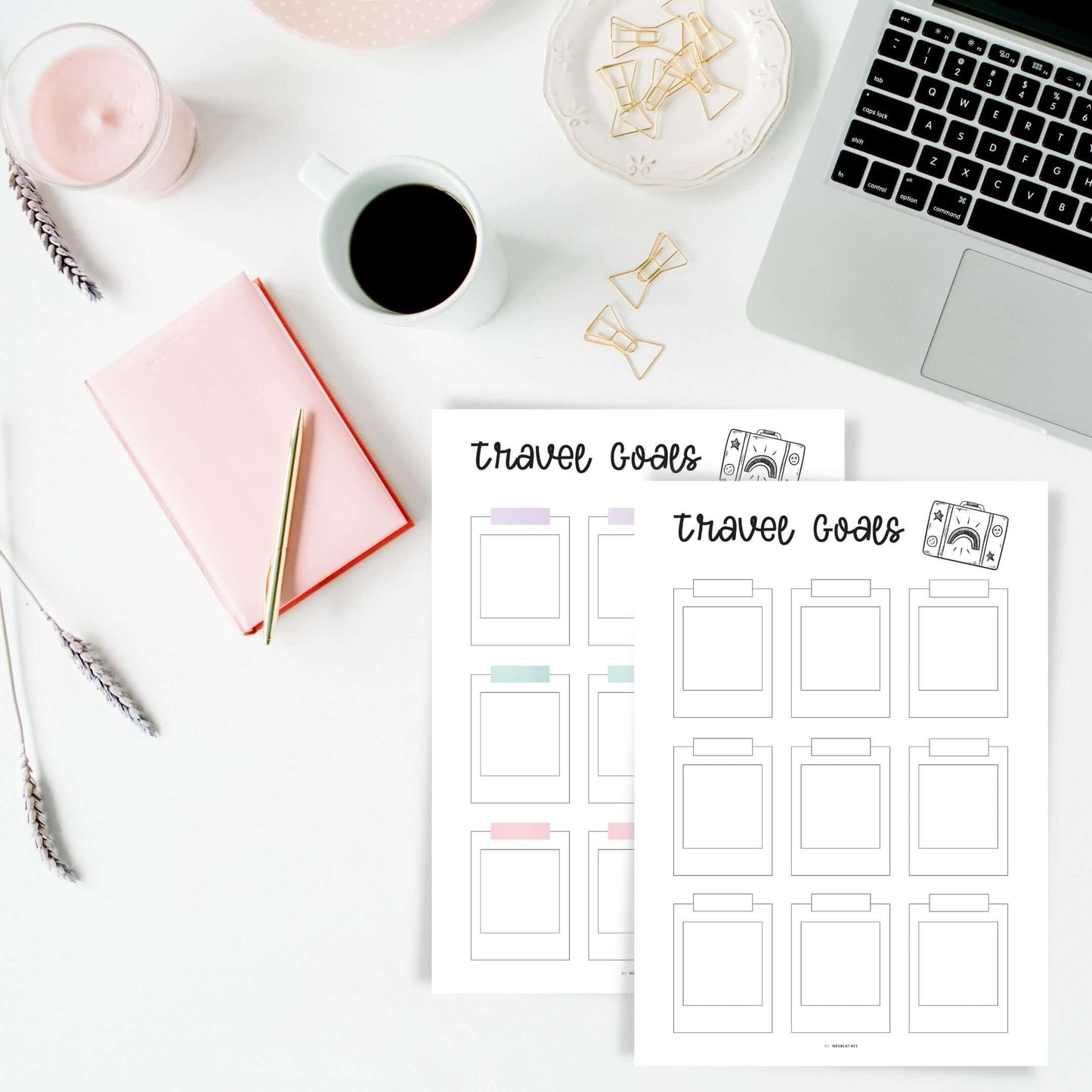 Travel Goals Planner Template Printable