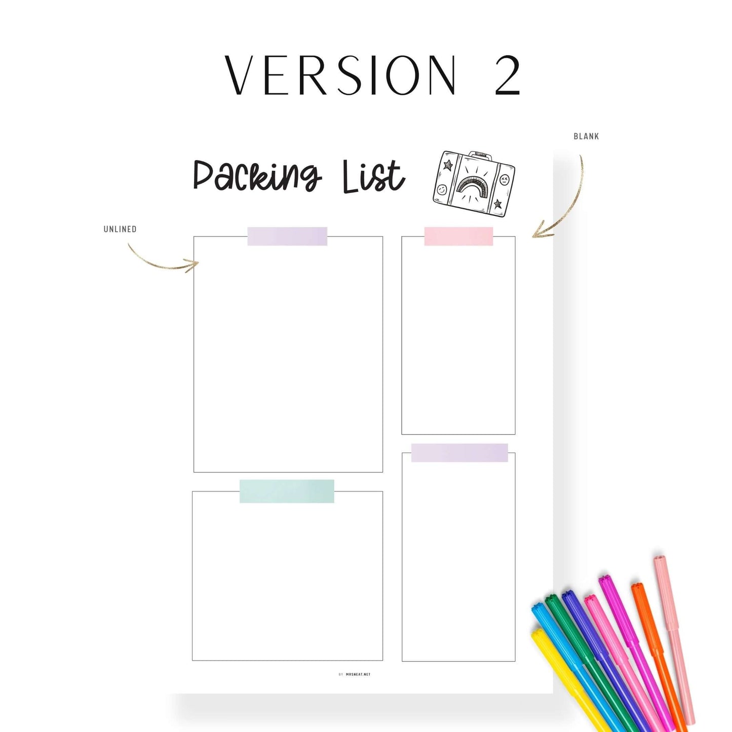 Colorful Travel Packing Checklist Template Printable