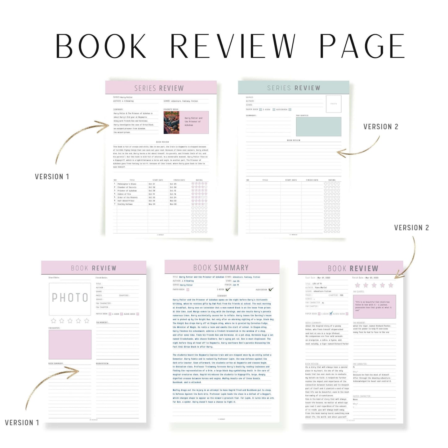 Colorful Book Review Page