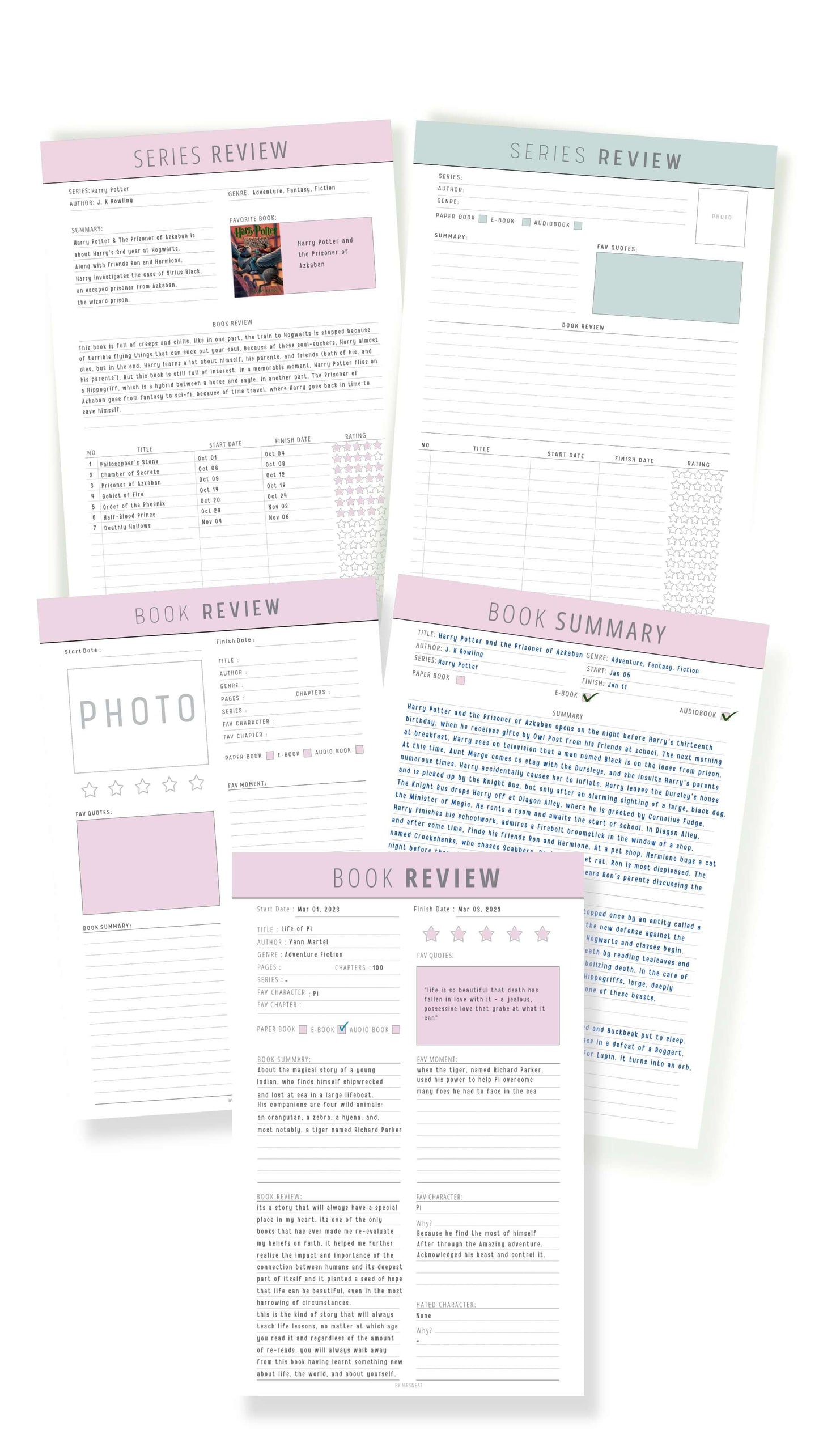 Ultimate Reading Journal Bundle 30+ pages