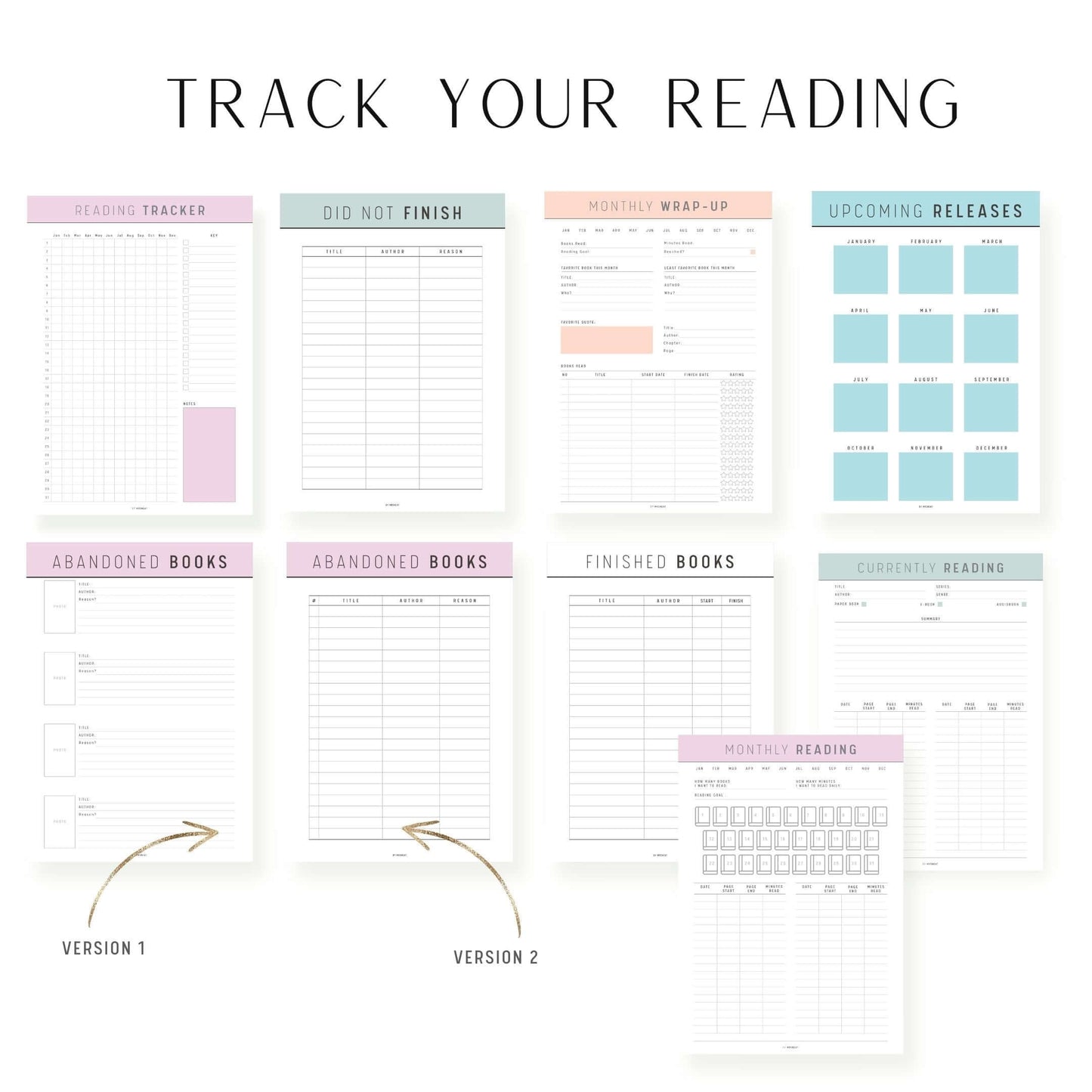 Book Reading Tracker Template Bundle