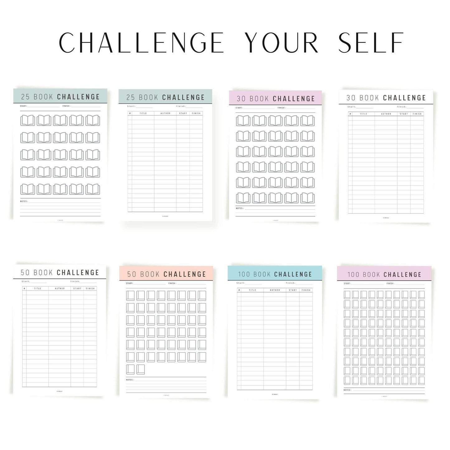 Book Reading Challenge Template Bundle