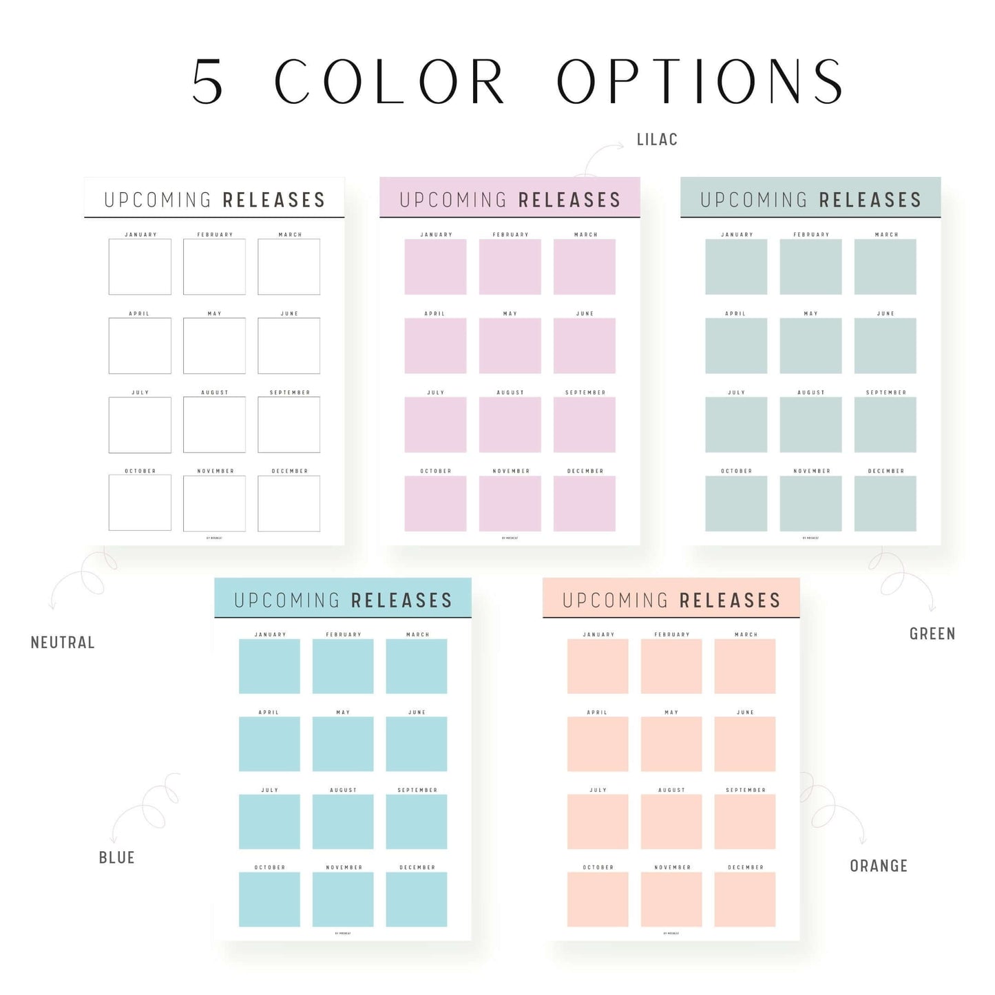 Colorful Upcoming Releases Books Template Printable