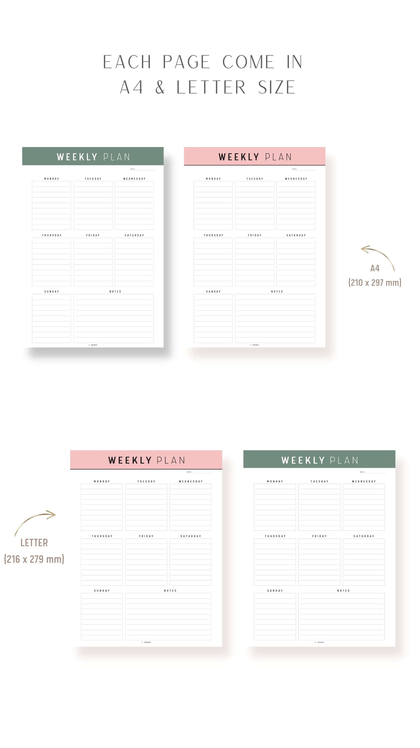 Weekly Planner Template Printable Pdf