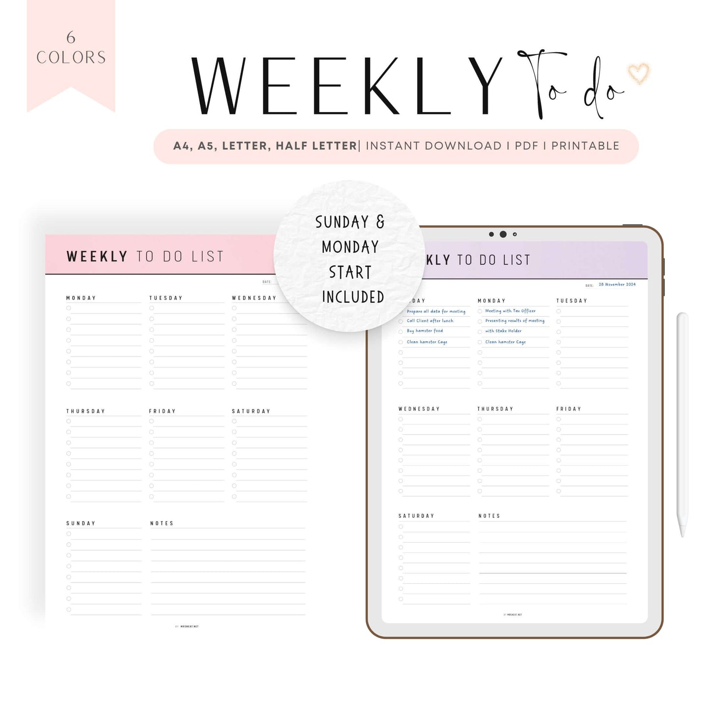 Weekly To Do List Printable