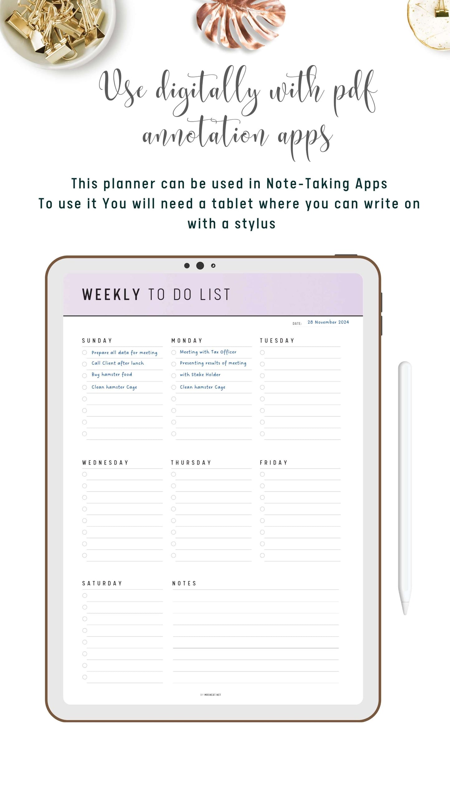 Digital Weekly To Do List PDF