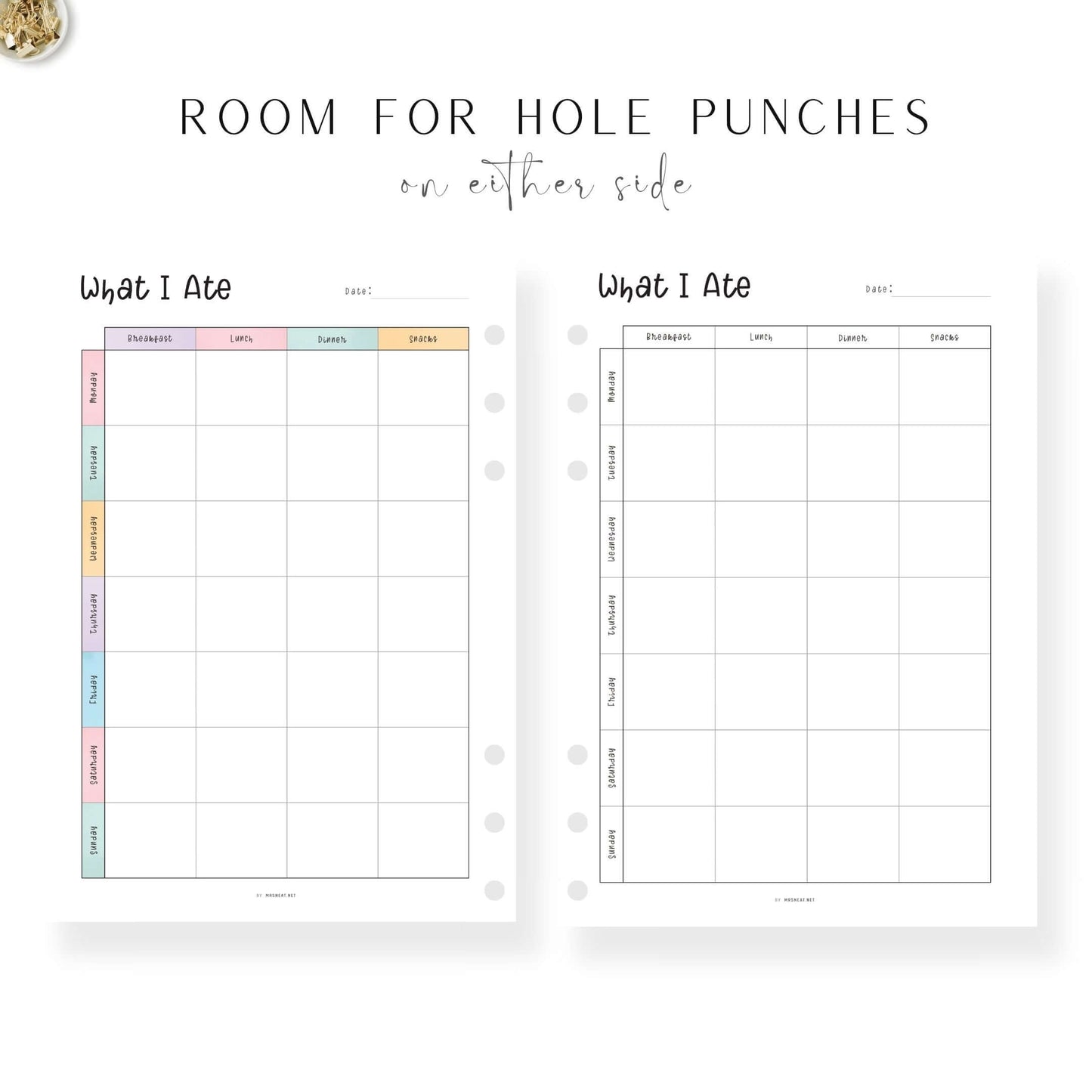 Food Diary Template Printable PDF