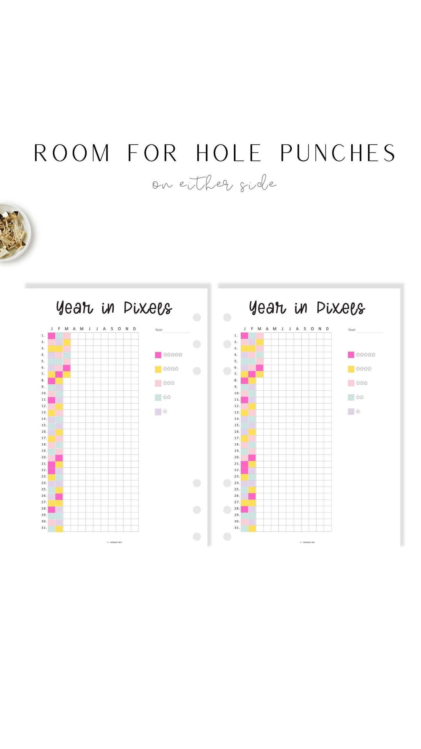 Year in Pixels Template PDF