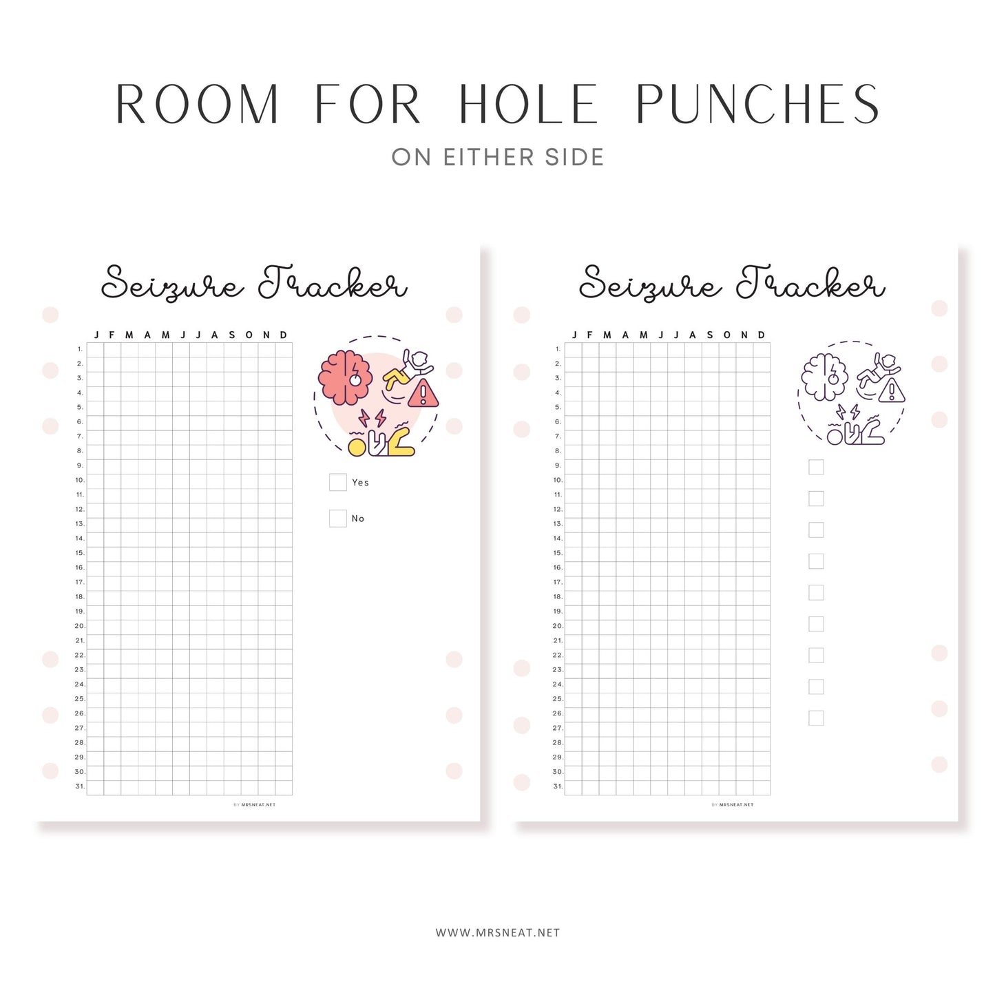Seizure Tracker, PRINTABLE Journal Page, Medical Tracker, Track Seizures, Health Tracker, Health Journal, Health Log, Planner Page, A4, A5, Letter, Half Letter, 2 Versions, Digital Planner, Printable Planner
