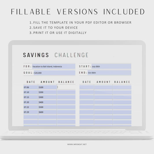 Saving Challenge Printable - M195