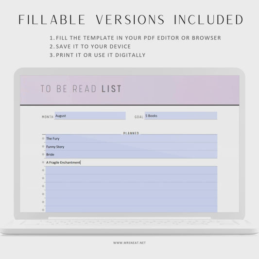 Books To Read List Template PDF - M295