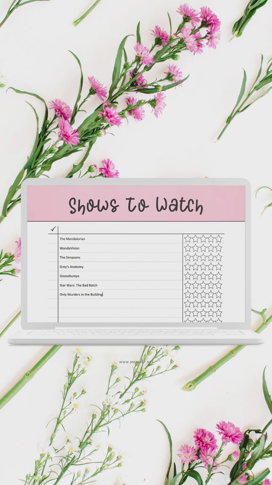 Shows To Watch List Printable