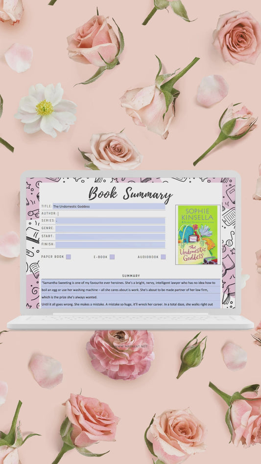 Book Summary Template Printable, 2 versions, 5 Colors, A4, A5, Letter, Half Letter, Digital Planner
