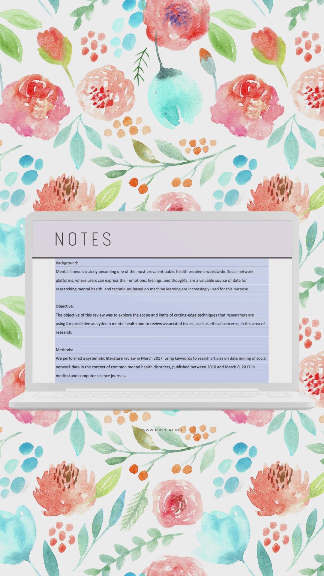 Printable Notes Page Template