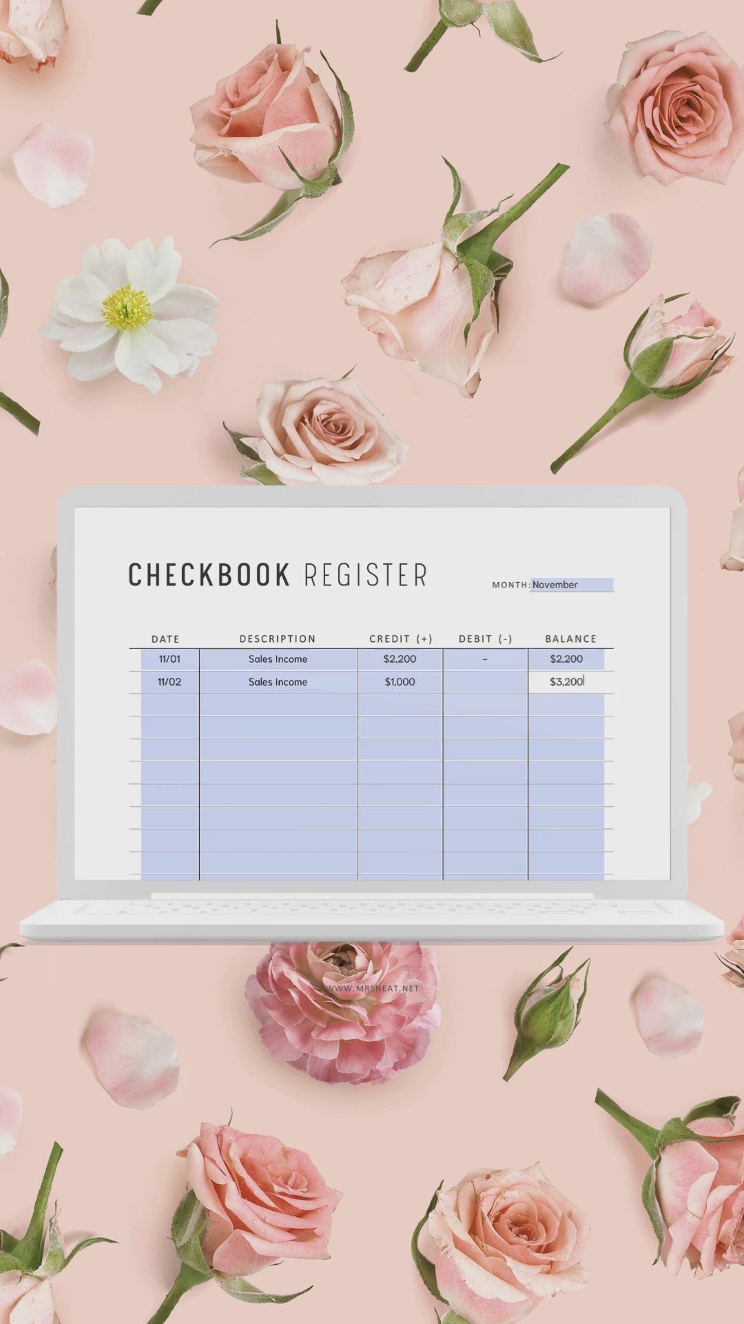 Checkbook Register Printable, Minimalist and Colorful Page, A4, A5, Letter, Half Letter
