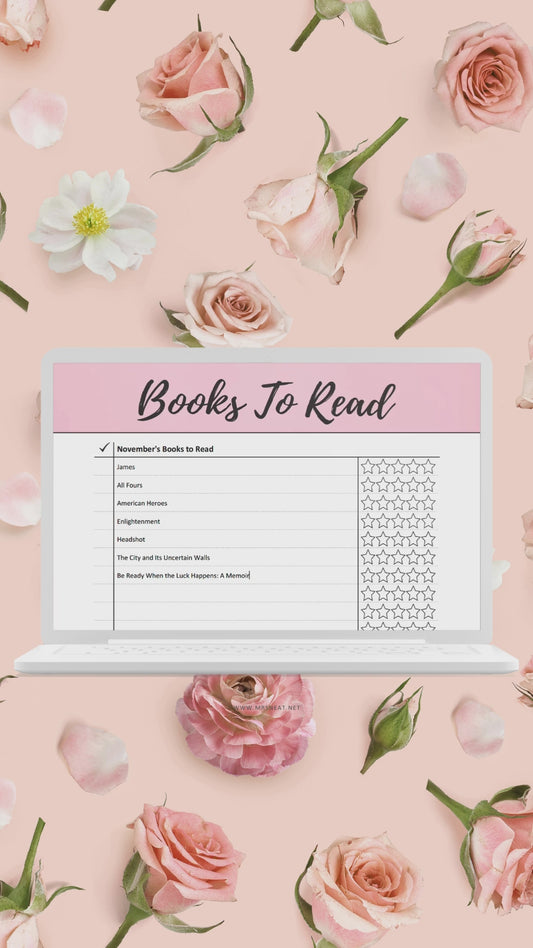 Pink Books To Read List Template Printable