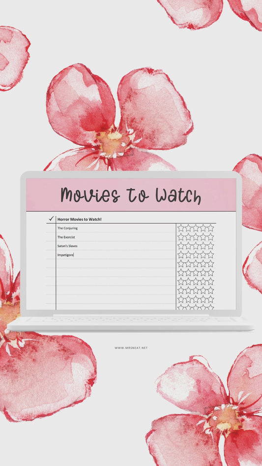 Movies to watch list printable pdf