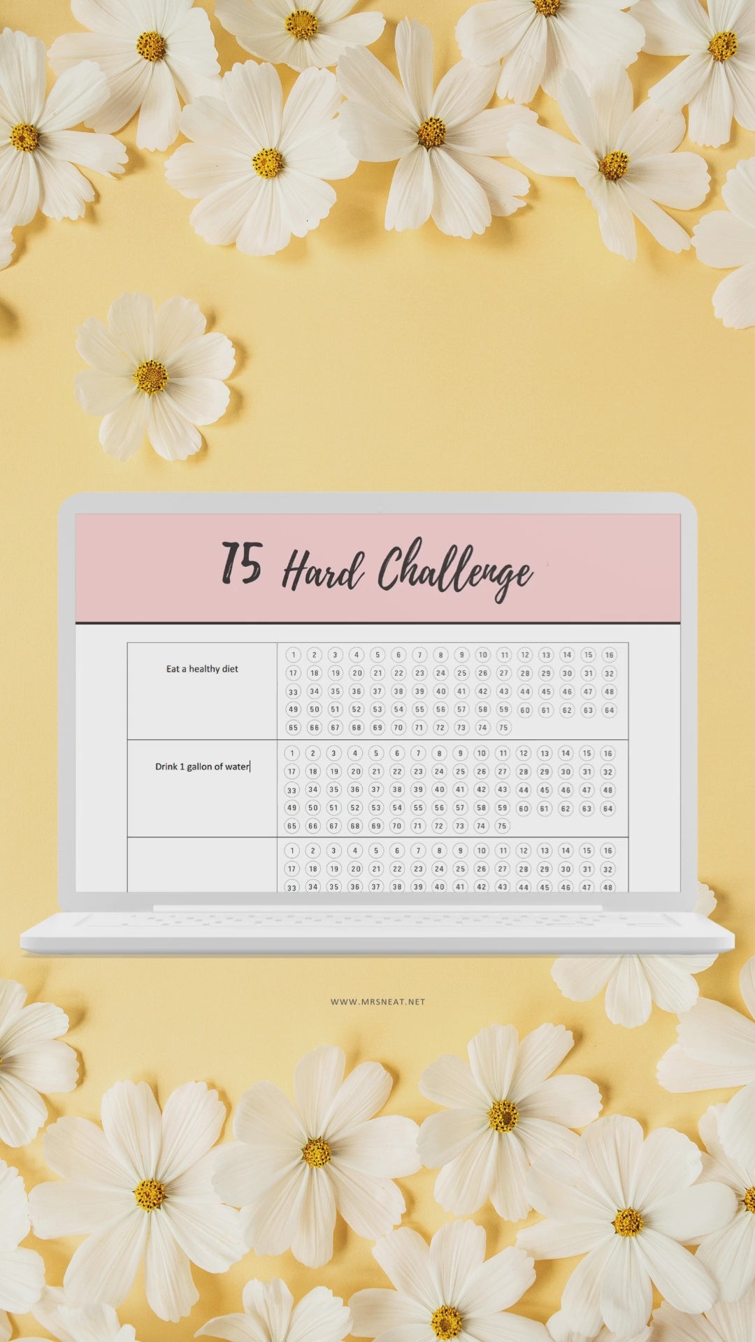 Printable 75 Hard Challenge Template