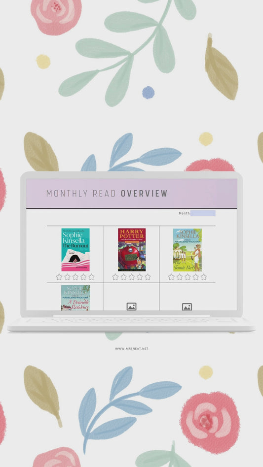 Monthly Reading Overview Template Printable PDF