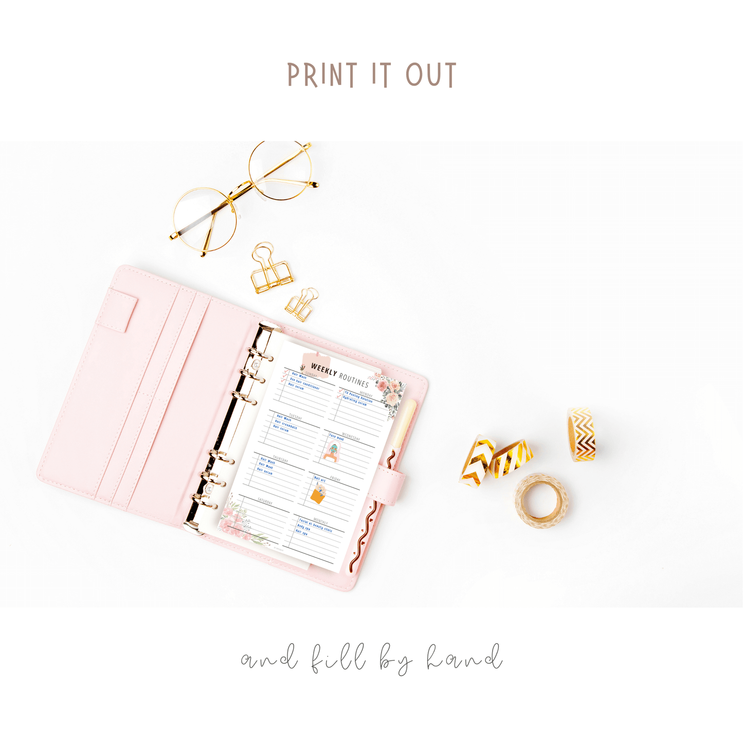 FILLABLE Daily Routine Checklist, Weekly Routines, Self Care Planner, Routine Planner, A4, A5, Letter, Half Letter, PDF, Sunday Monday Start