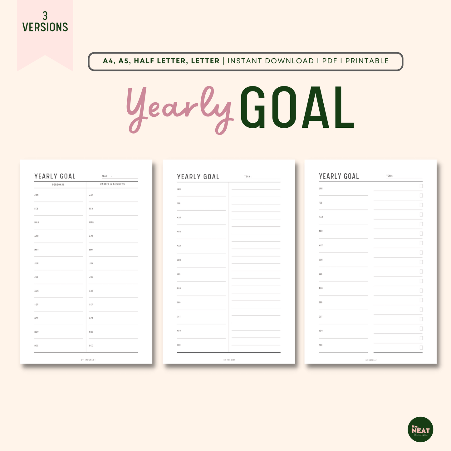 New Year Goal Planner - M166