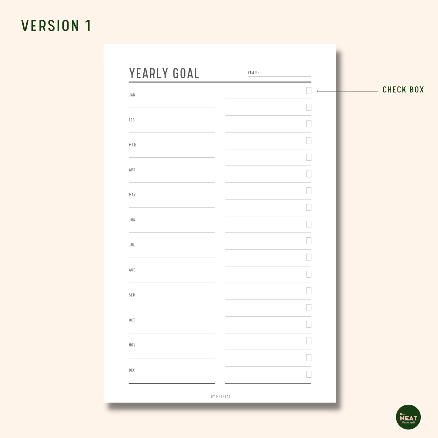 New Year Goal Planner - M166