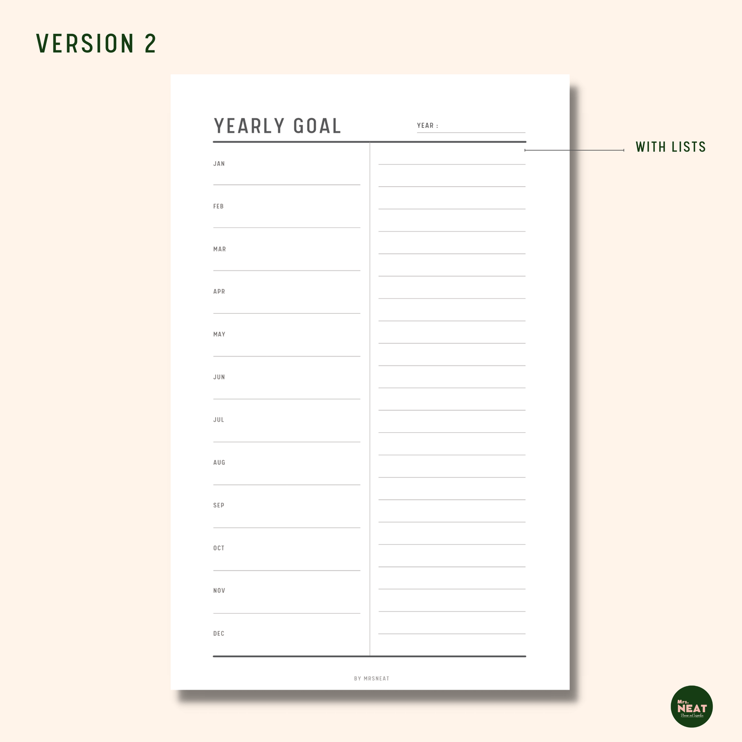 New Year Goal Planner - M166